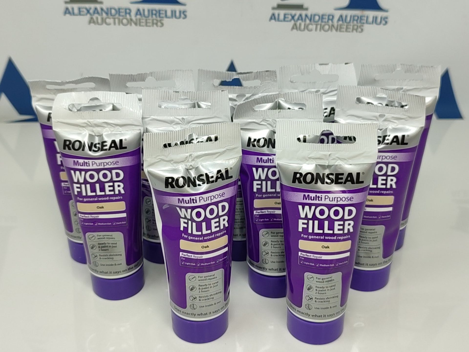 RRP £65.00 10 x Ronseal MPWFO100G 100 g Multi-Purpose Wood Filler Tub - oak - Image 2 of 2