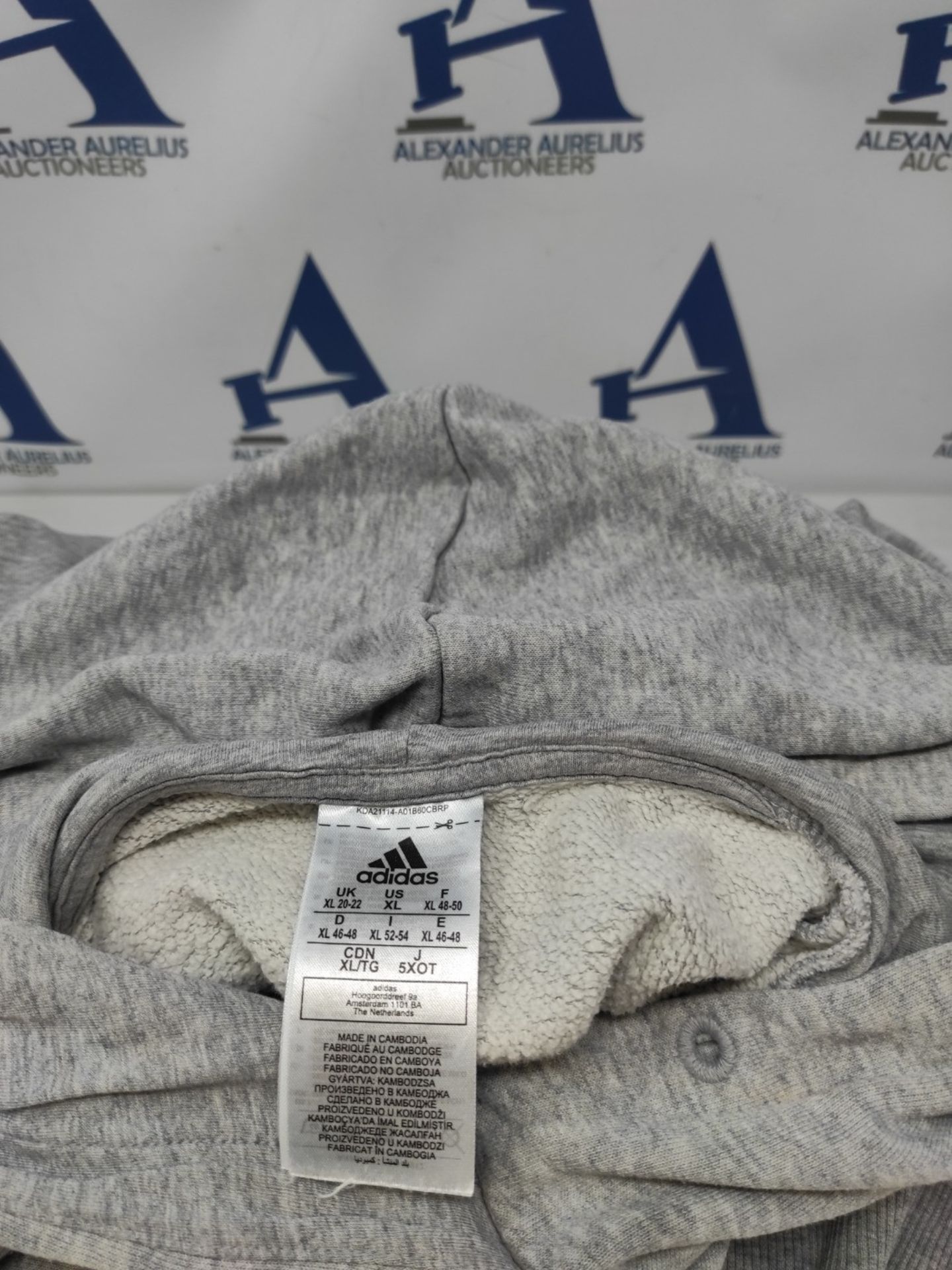 adidas W Bl FL HD, Women's Hoodie Sweatshirt, Medium Grey Heather/White, XL - Image 3 of 3