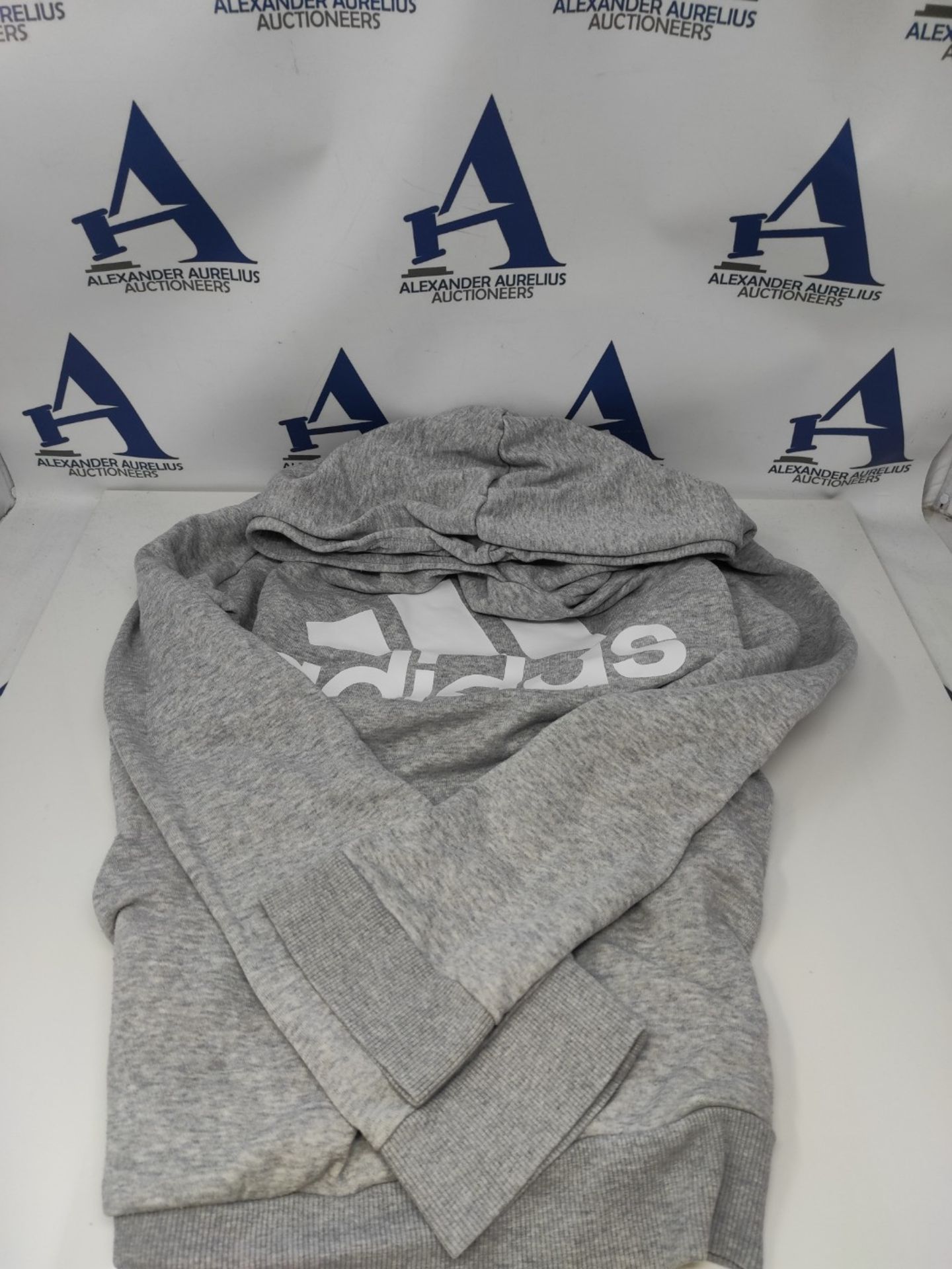adidas W Bl FL HD, Women's Hoodie Sweatshirt, Medium Grey Heather/White, XL - Image 2 of 3