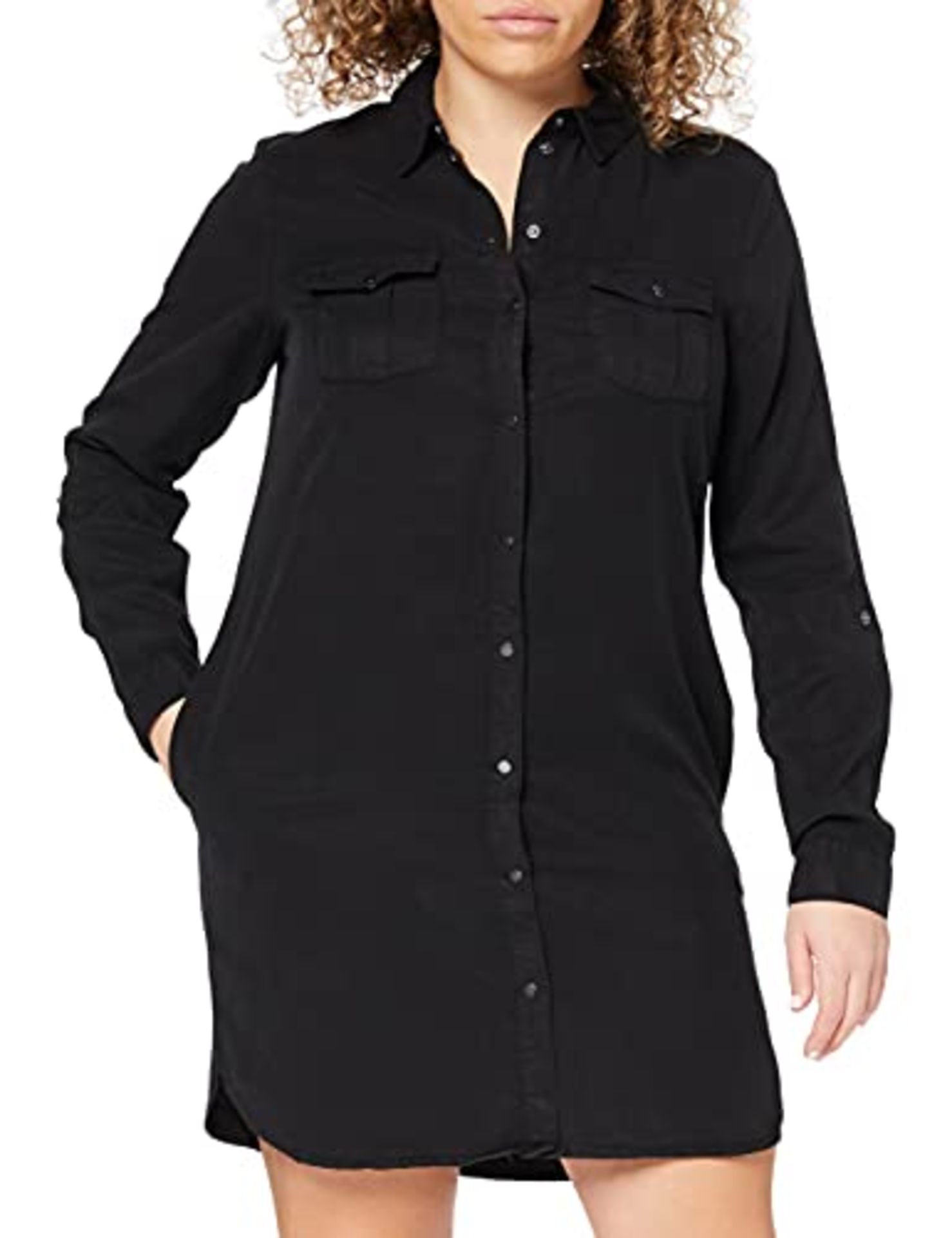 Vero Moda Women's Vmsilla Ls Short Blck Noos Ga Dress, Black (Black Black), XL UK