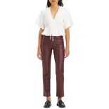 RRP £52.00 Levi's Coated Straight Pant Boxer Bambino, Decadent Chocolate, C, 32W / 32L for Women