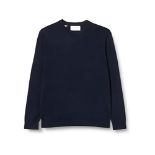 SELECTED HOMME Slhtown Merino Coolmax Knit Crew B Noos Sweater, Navy Blazer Blue, M Me