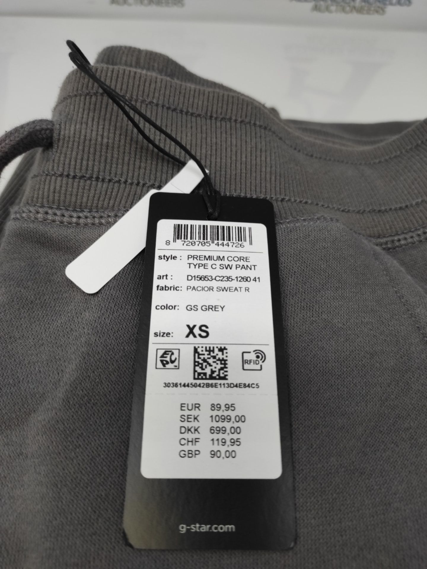 RRP £89.00 G-STAR RAW Premium Core Type C Men's Sweatpants, Grey (gs grey D15653-C235-1260), XS - Image 3 of 3