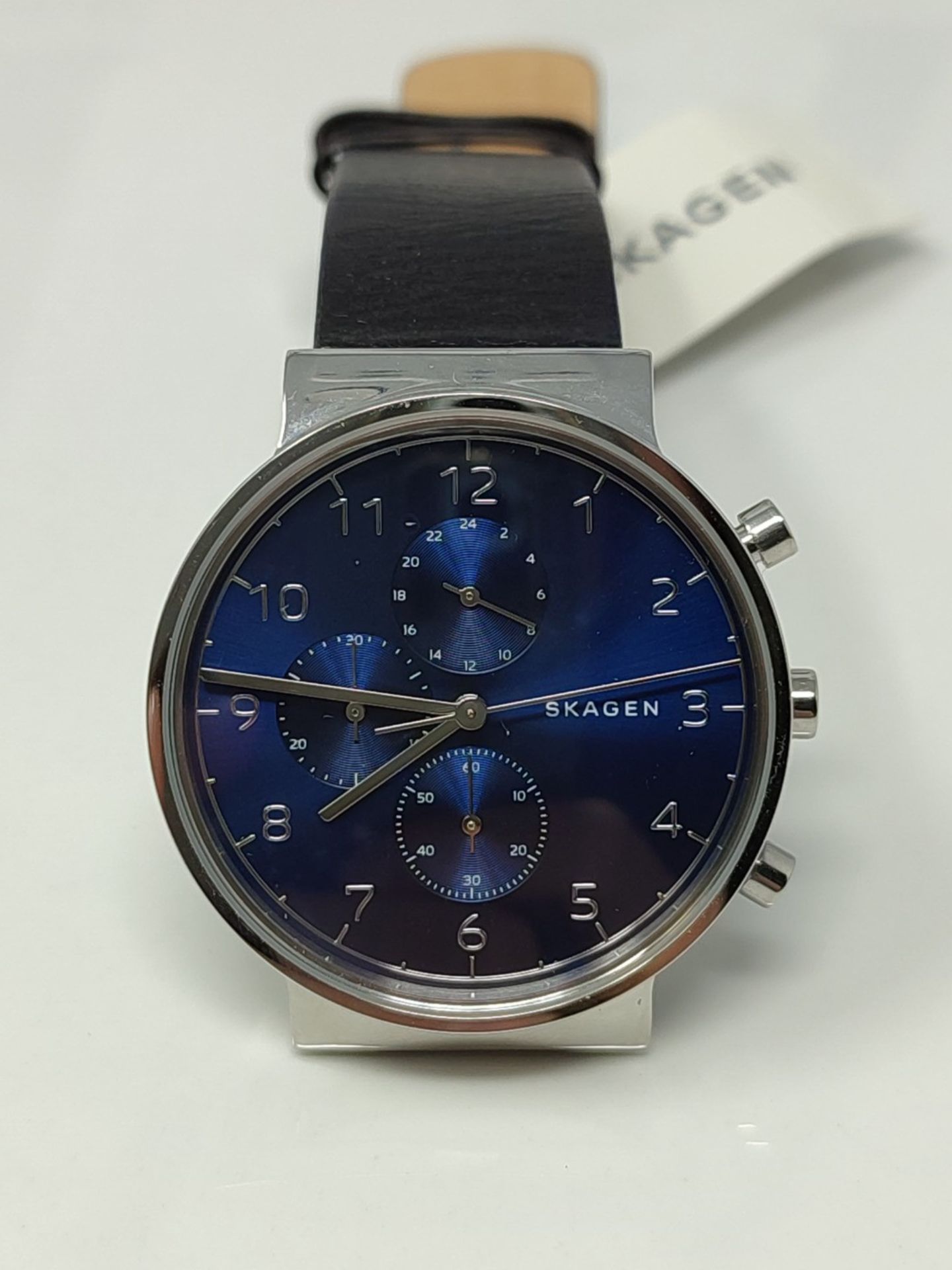 RRP £149.00 Skagen Mens Chronograph Quartz Watch with Leather Strap