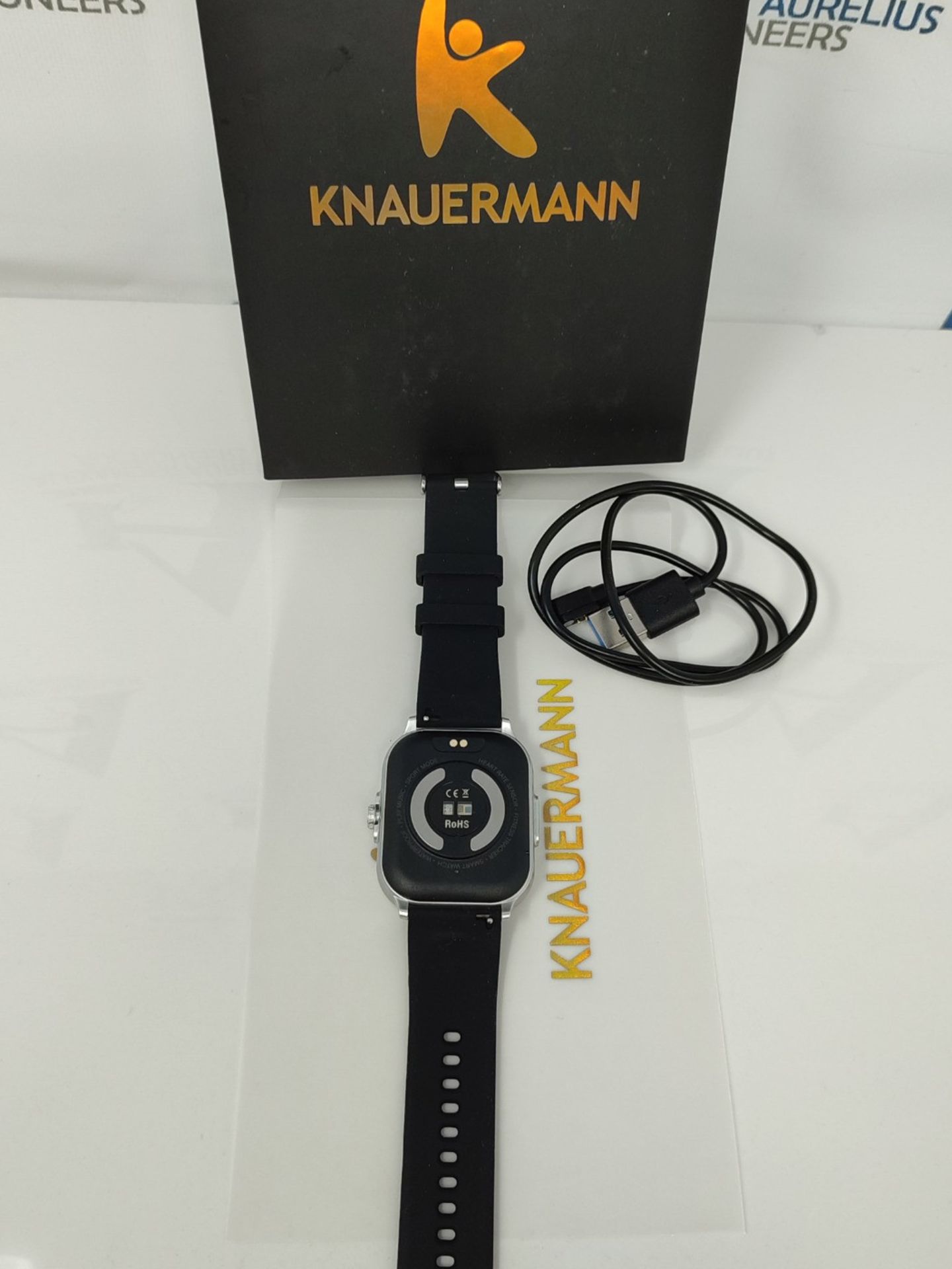 RRP £139.00 Knauermann Neo (2024) Silver Square - Health Watch Smartwatch - EKG + HRV Function - B - Bild 3 aus 3