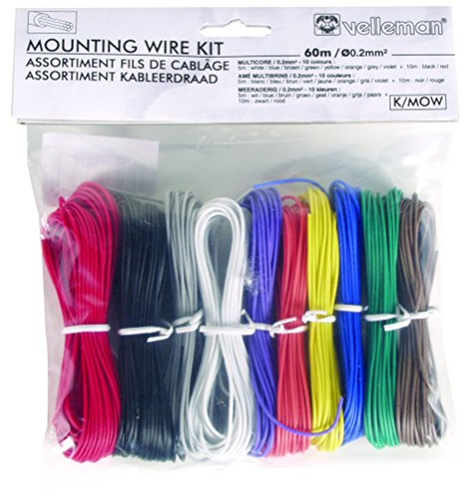 [NEW] Velleman Wiring Wire K/MOW 1 x 0.20 mm² Multicolor 1 Set