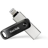 SanDisk iXpand Go 128GB - Dual connector USB drive for backing up iPhone and iPad