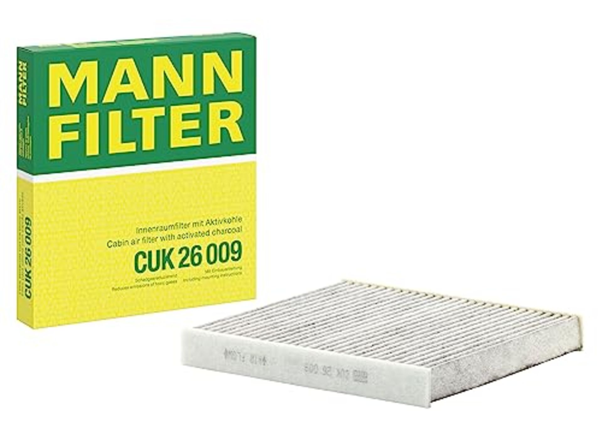 MANN-FILTER CUK 26 009 Cabin Air Filter - Pollen Filter with Activated Carbon - For Ca