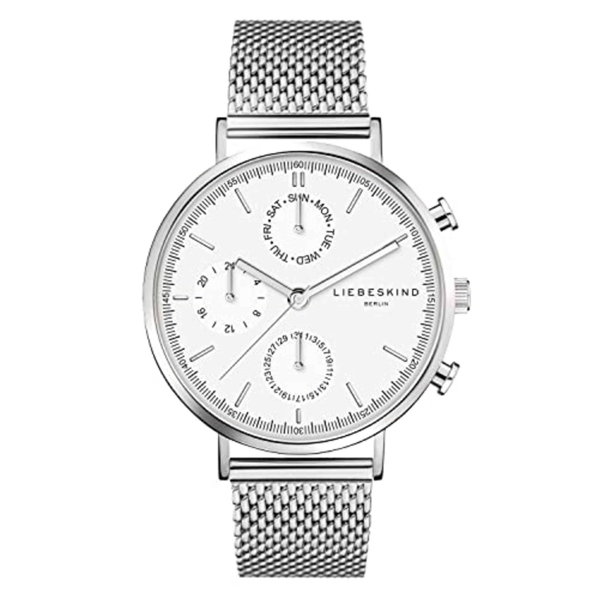 RRP £119.00 LIEBESKIND women's multi-dial quartz watch with stainless steel bracelet LT-0191-MM.