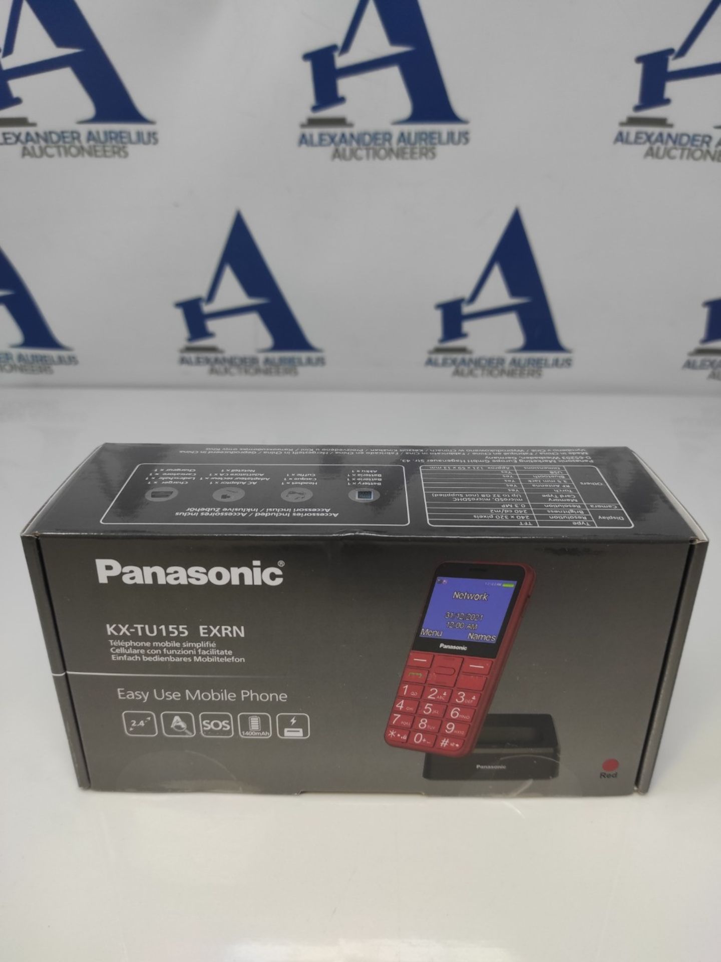 Panasonic KX-TU155EXRN Senior Mobile Phone (SOS Emergency Button, Hearing Aid Compatib - Image 2 of 3