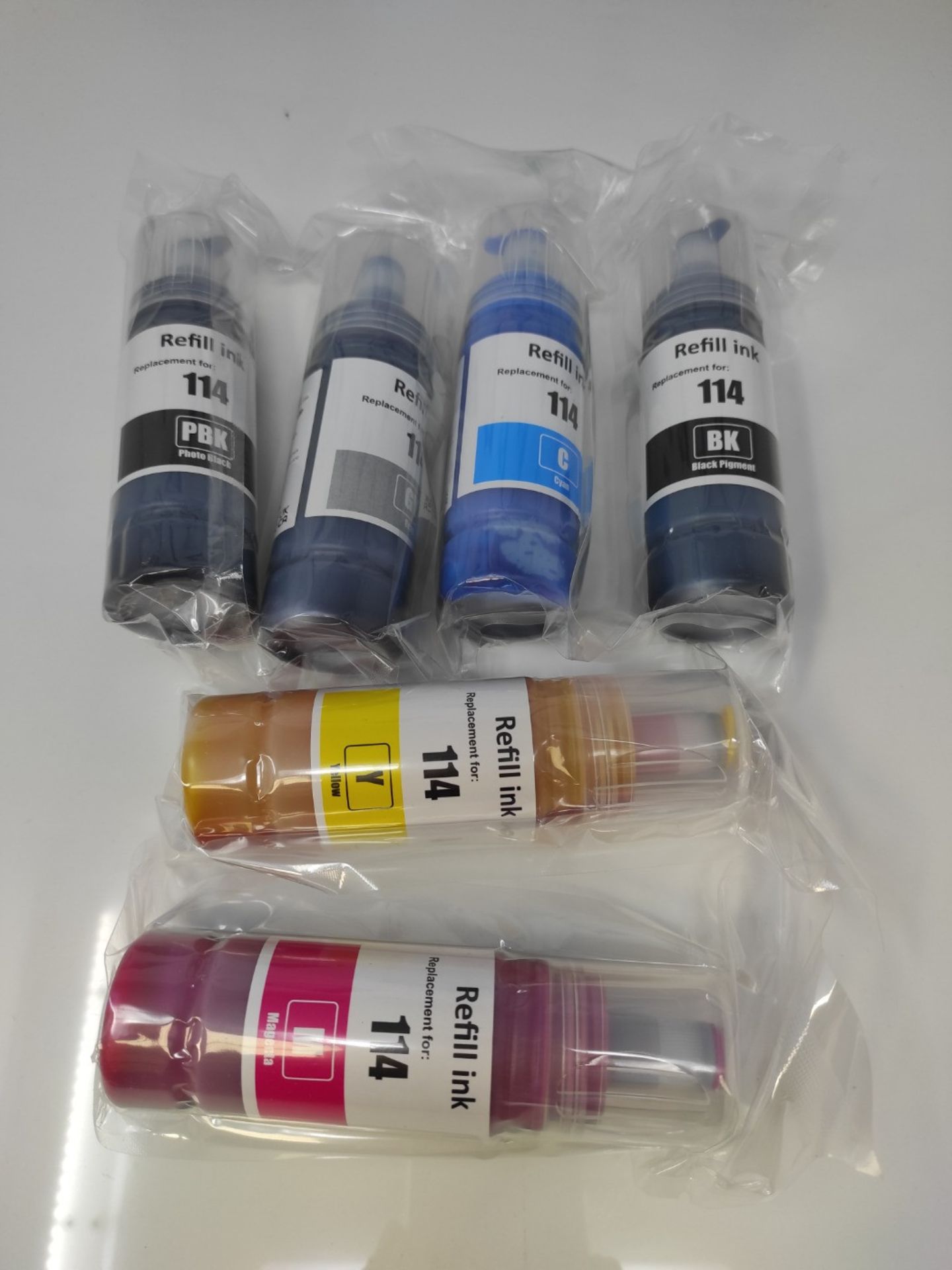 SHUOLEI 114 Compatible Ink with Epson 114 Ink Bottle Multipack for EP ET-8500 ET-8550 - Bild 2 aus 2