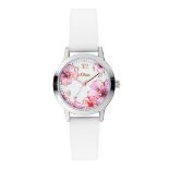 Oliver girls' analog quartz watch with silicone strap SO-4076-PQ.