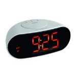 TFA Dostmann 602505 digital radio alarm clock with luminous digits, plastic, white, bl