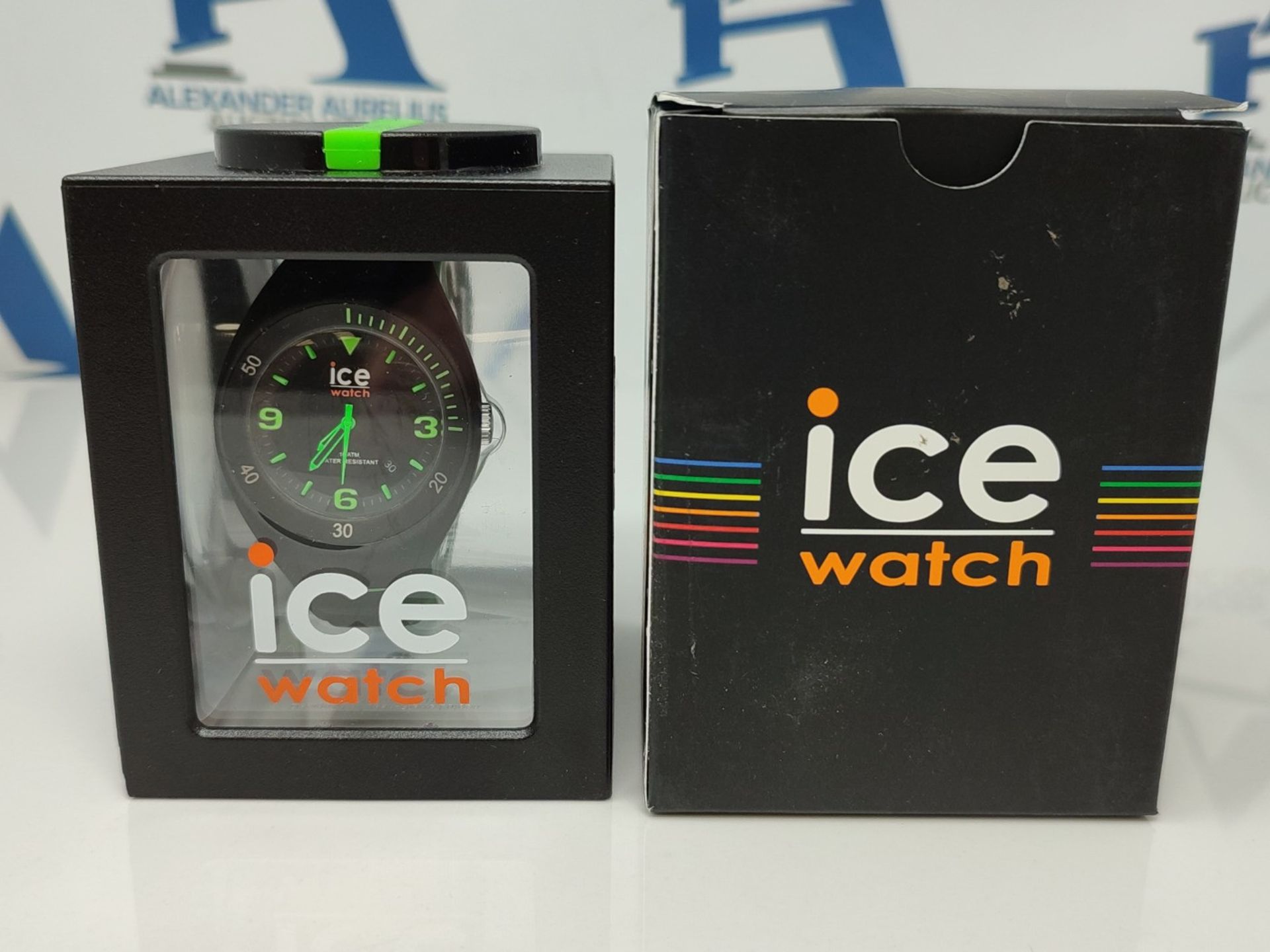 RRP £70.00 Ice-Watch - P. Leclercq Black Green - Black men's watch with silicone strap - 017599 ( - Image 2 of 3