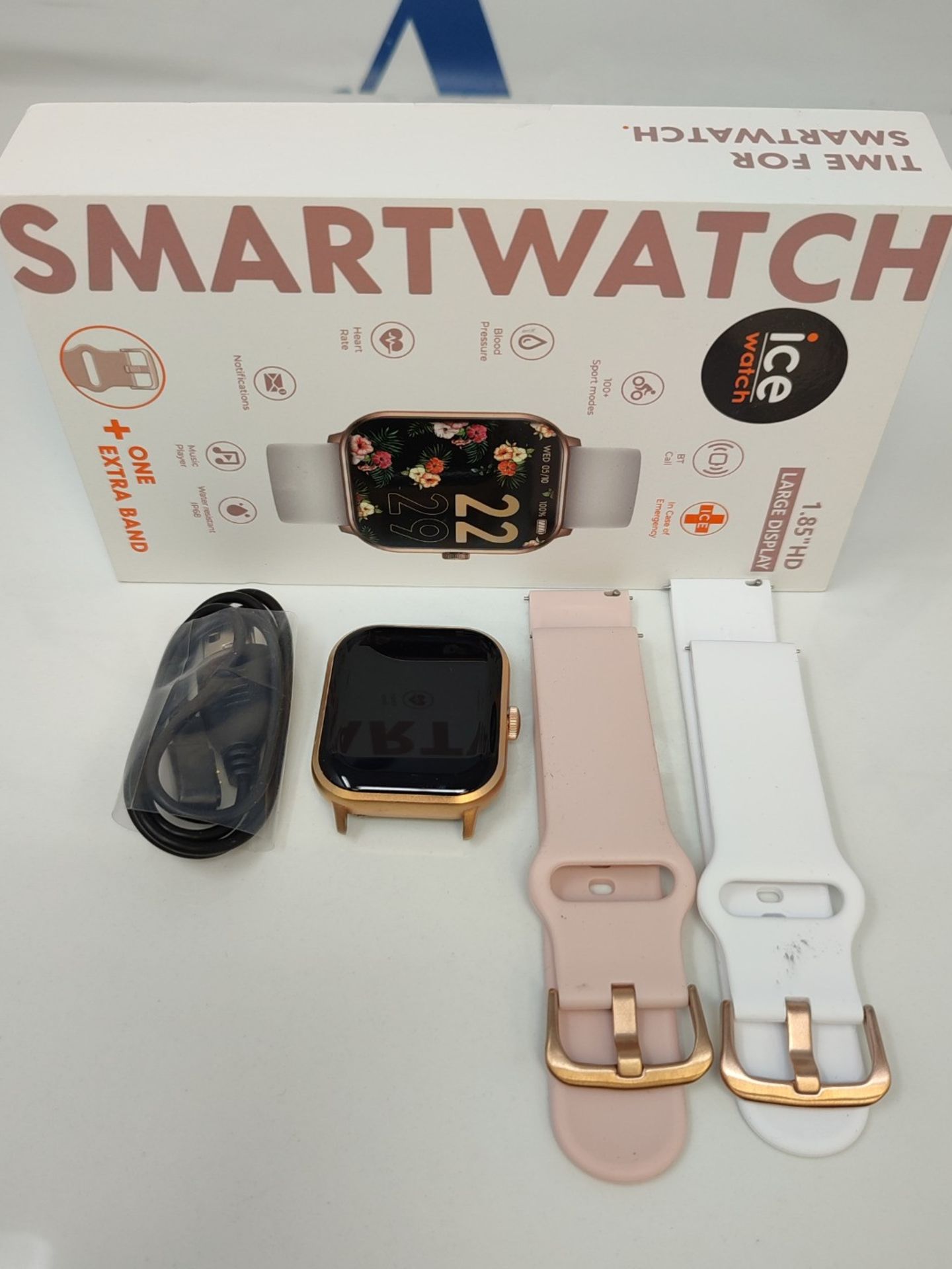 RRP £99.00 ICE-WATCH - Ice Smart Rose Gold White - Connected Watch Rose-Gold for Women with Silic - Image 3 of 3