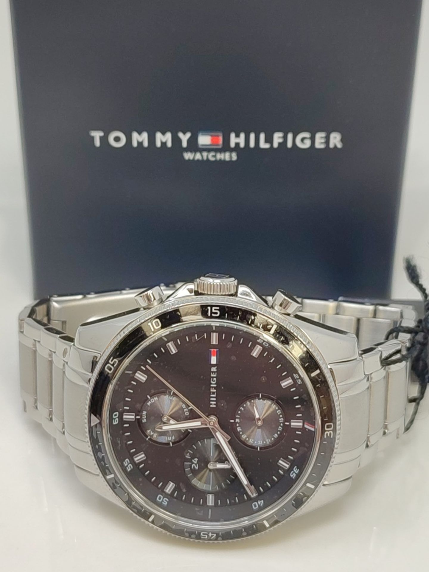 RRP £118.00 Tommy Hilfiger Analog Multifunction Quartz Watch for Men with Silver Stainless Steel B - Image 2 of 3