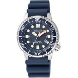 RRP £175.00 Citizen Men's Analog Quartz Watch with Rubber Strap EP6051-14L, Blue