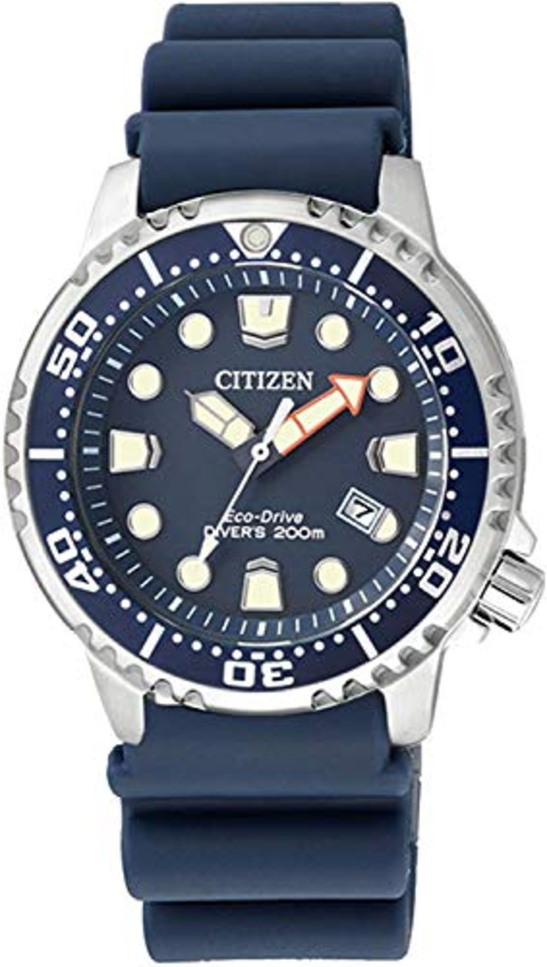 RRP £175.00 Citizen Men's Analog Quartz Watch with Rubber Strap EP6051-14L, Blue