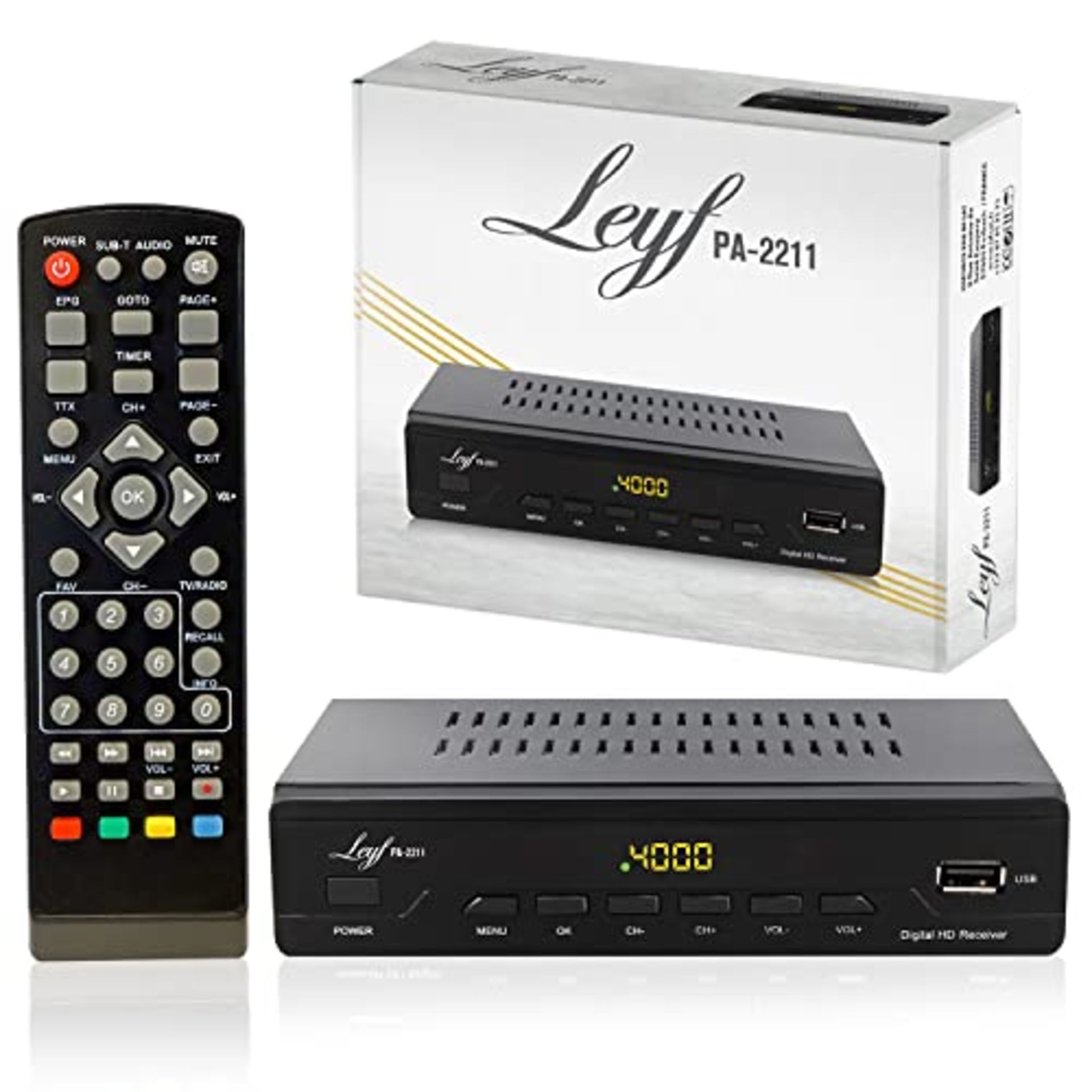 LEYF PA-2211 TNT Decoder - Full HD 1080p - DVB-T2 - TNT Tuner - TV Decoder (HDTV, SCAR