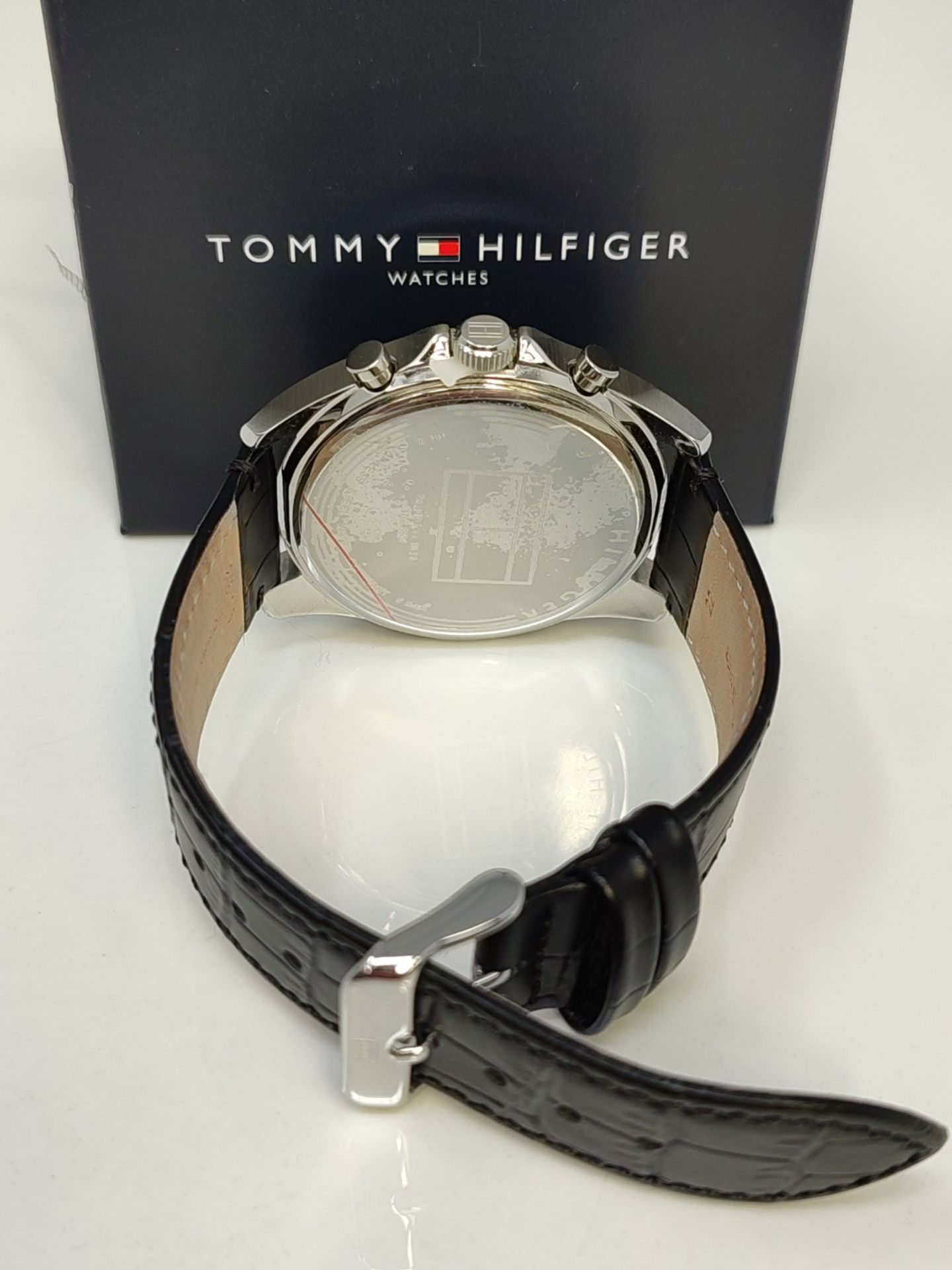 RRP £169.00 Tommy Hilfiger Men's Analog Quartz Multifunction Watch with Black Leather Strap - 1710 - Image 3 of 3