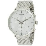 RRP £112.00 Calvin Klein Unisex Adult Chronograph Quartz Watch with Stainless Steel Bracelet K8M27