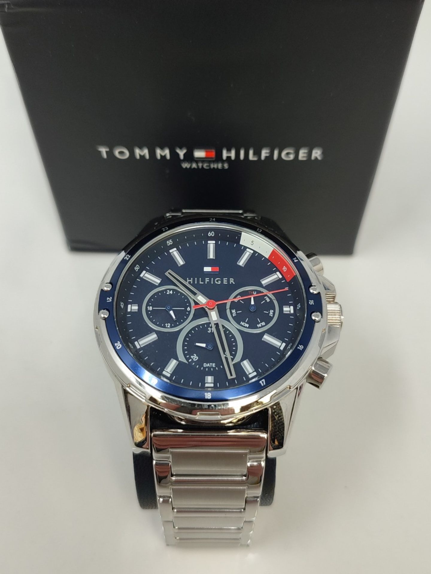 RRP £126.00 Tommy Hilfiger Multi Dial Quartz Watch for Men with Silver Stainless Steel Bracelet - - Image 2 of 3