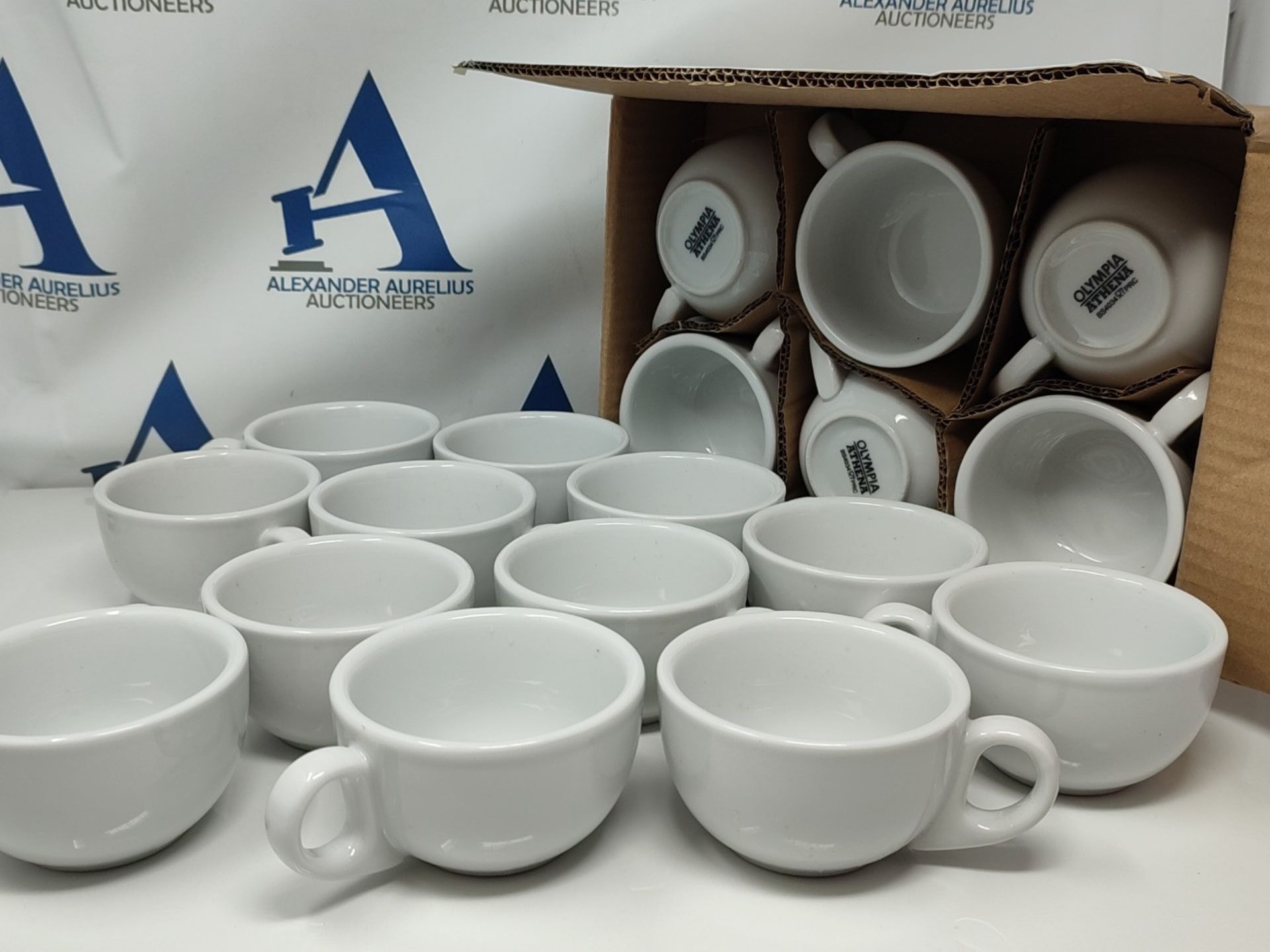 Olympia Athena Cappuccino Coffee Cups 220 ml/8 oz (Pack of 24), White Porcelain, Teacu - Bild 2 aus 2