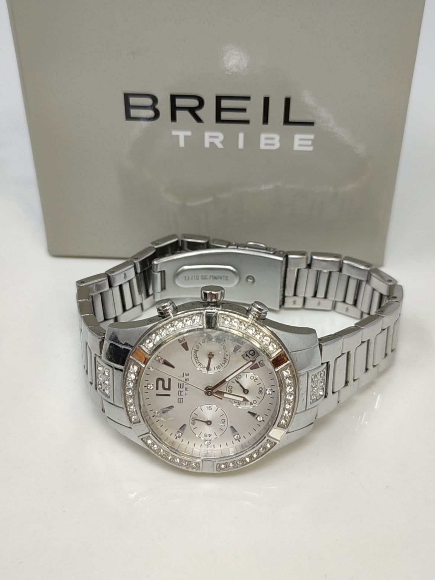 RRP £100.00 [CRACKED] Breil women's watch model C'EST CHIC with steel bracelet, QUARTZ CHRONO move