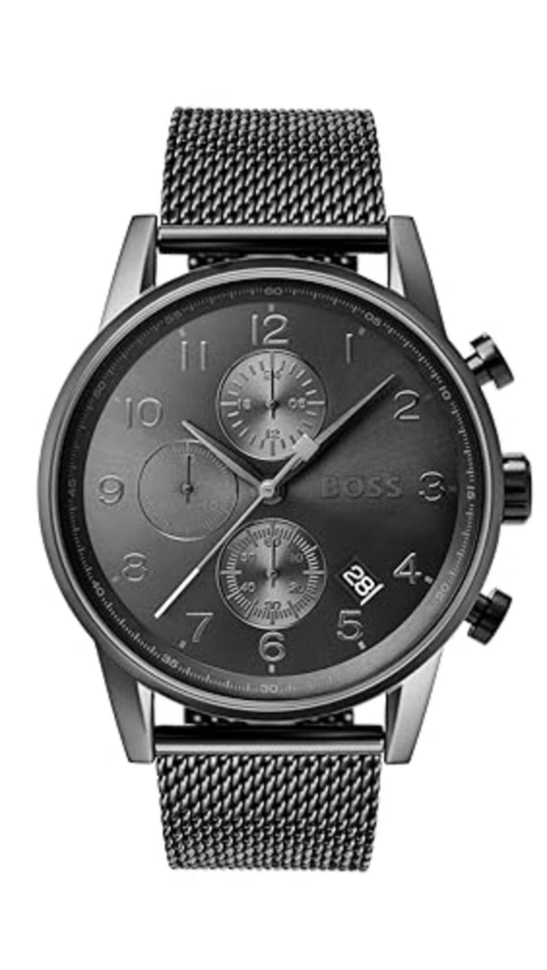 RRP £308.00 BOSS Quartz Chronograph Watch for Men with Gray Stainless Steel Milanese Bracelet - 15