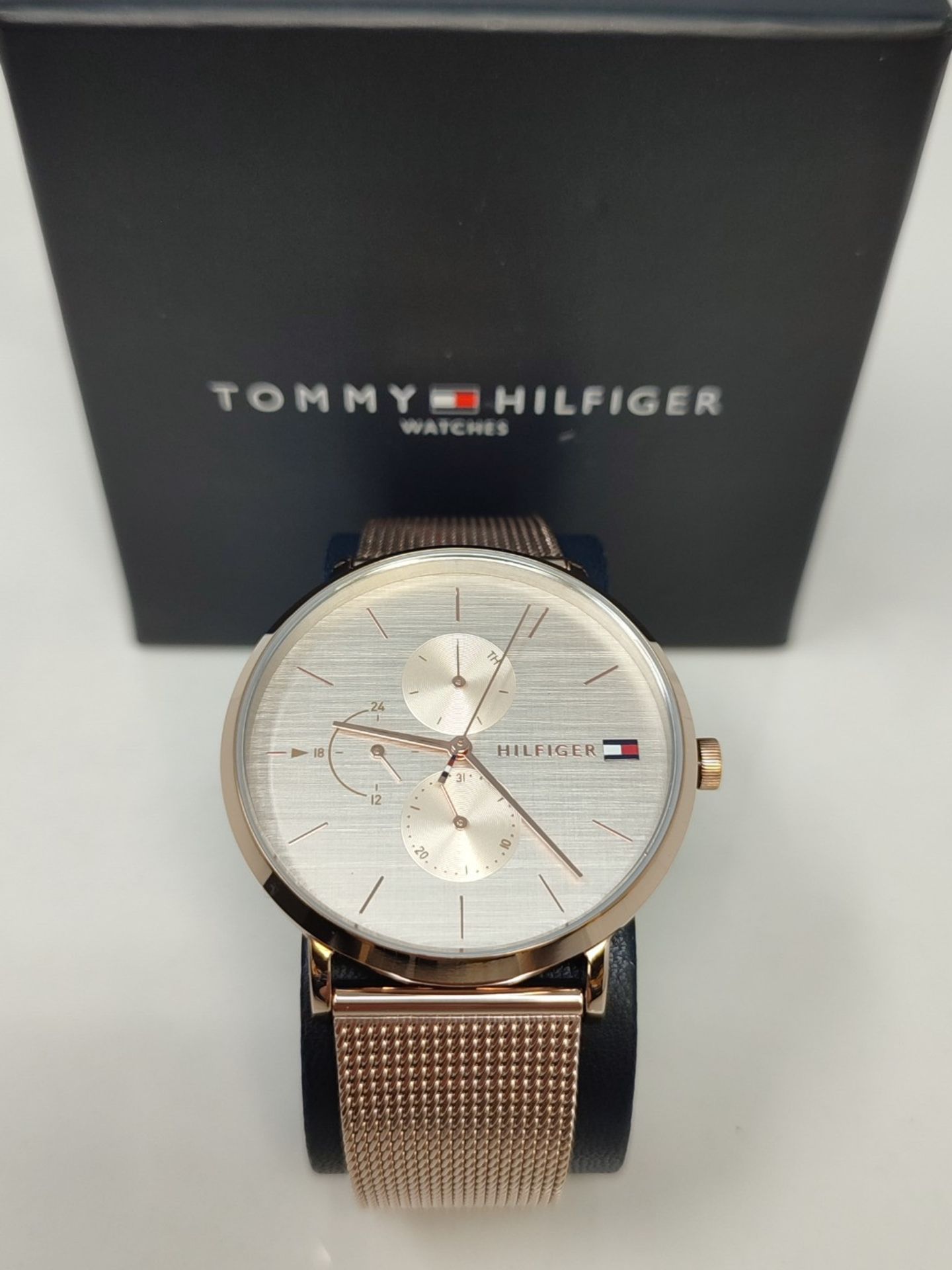 RRP £120.00 Tommy Hilfiger Multi Dial Quartz Watch for Women with Rose Gold Stainless Steel Mesh L - Image 2 of 3