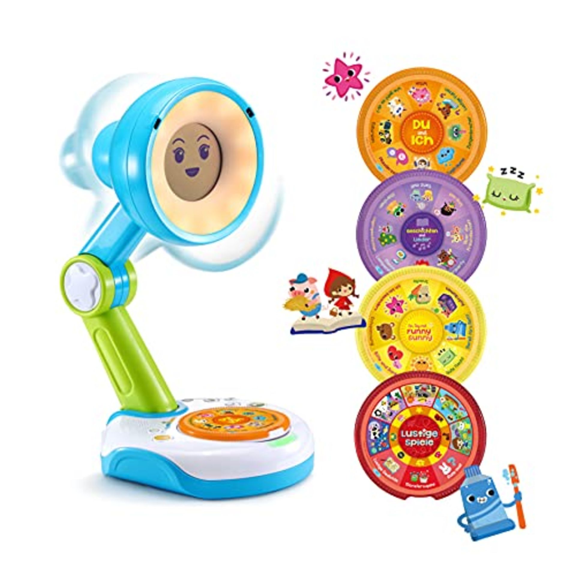 VTech Funny Sunny - Interactive Lamp Friend - Guides through the day, tells stories, p