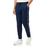 RRP £63.00 Tommy Hilfiger Men's Jogging Pants Sweatpants Long, Blue (Navy Blazer), L