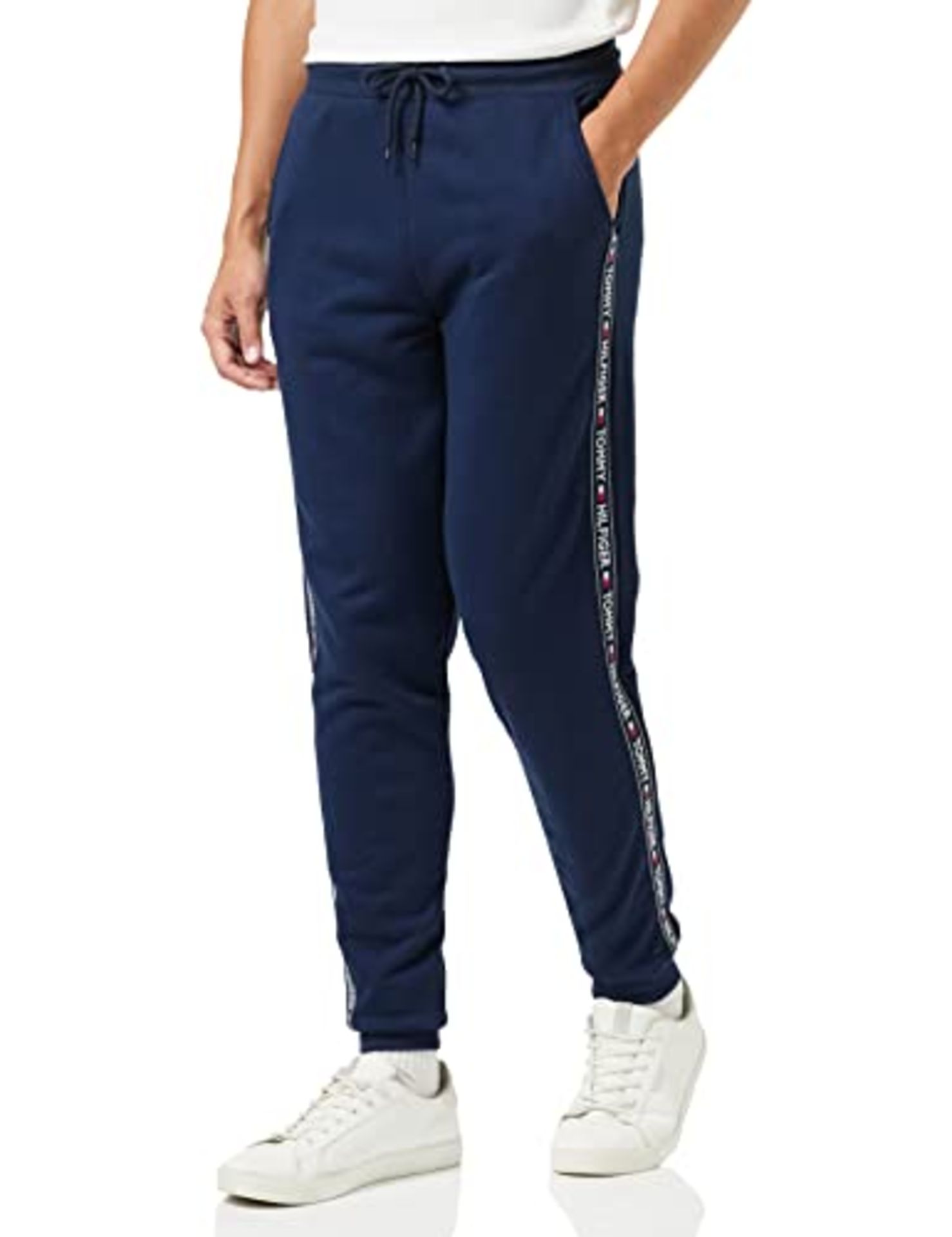 RRP £63.00 Tommy Hilfiger Men's Jogging Pants Sweatpants Long, Blue (Navy Blazer), L