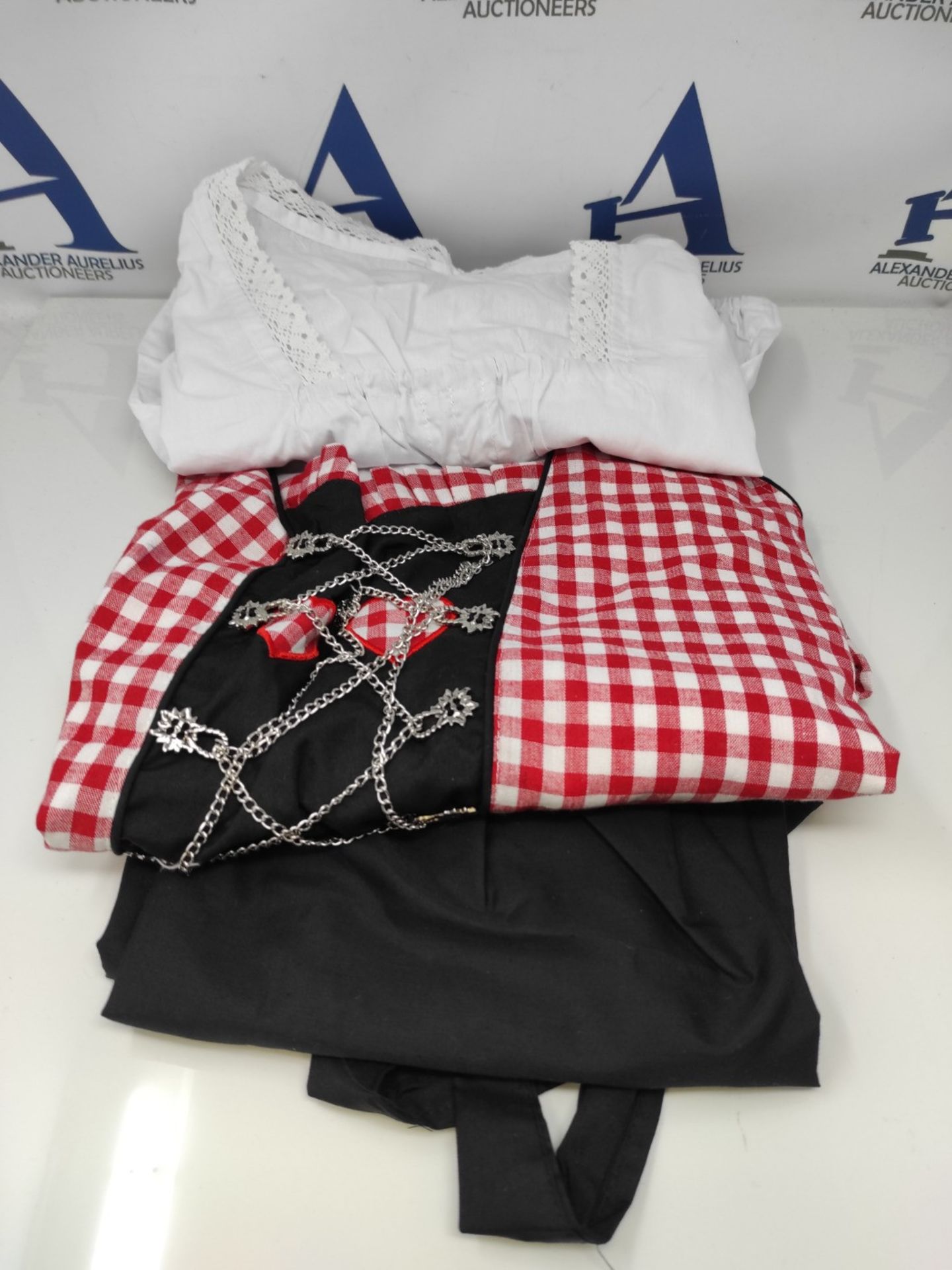 RRP £61.00 Seruna Dirndl Di04 Mini Dirndl, 3-piece traditional dress in red, white, frock blouse - Image 2 of 2