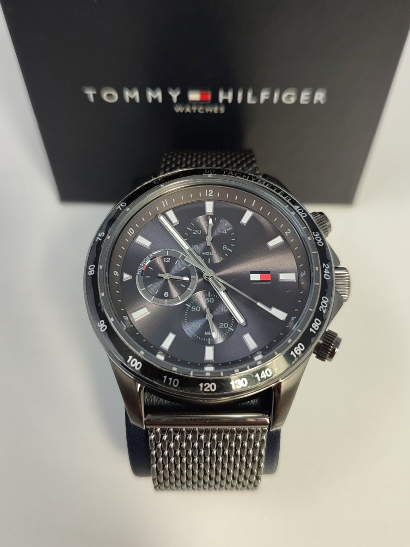 RRP £145.00 Tommy Hilfiger Multi-Dial Quartz Watch for Men with Red Bronze Stainless Steel Mesh Li - Image 2 of 3