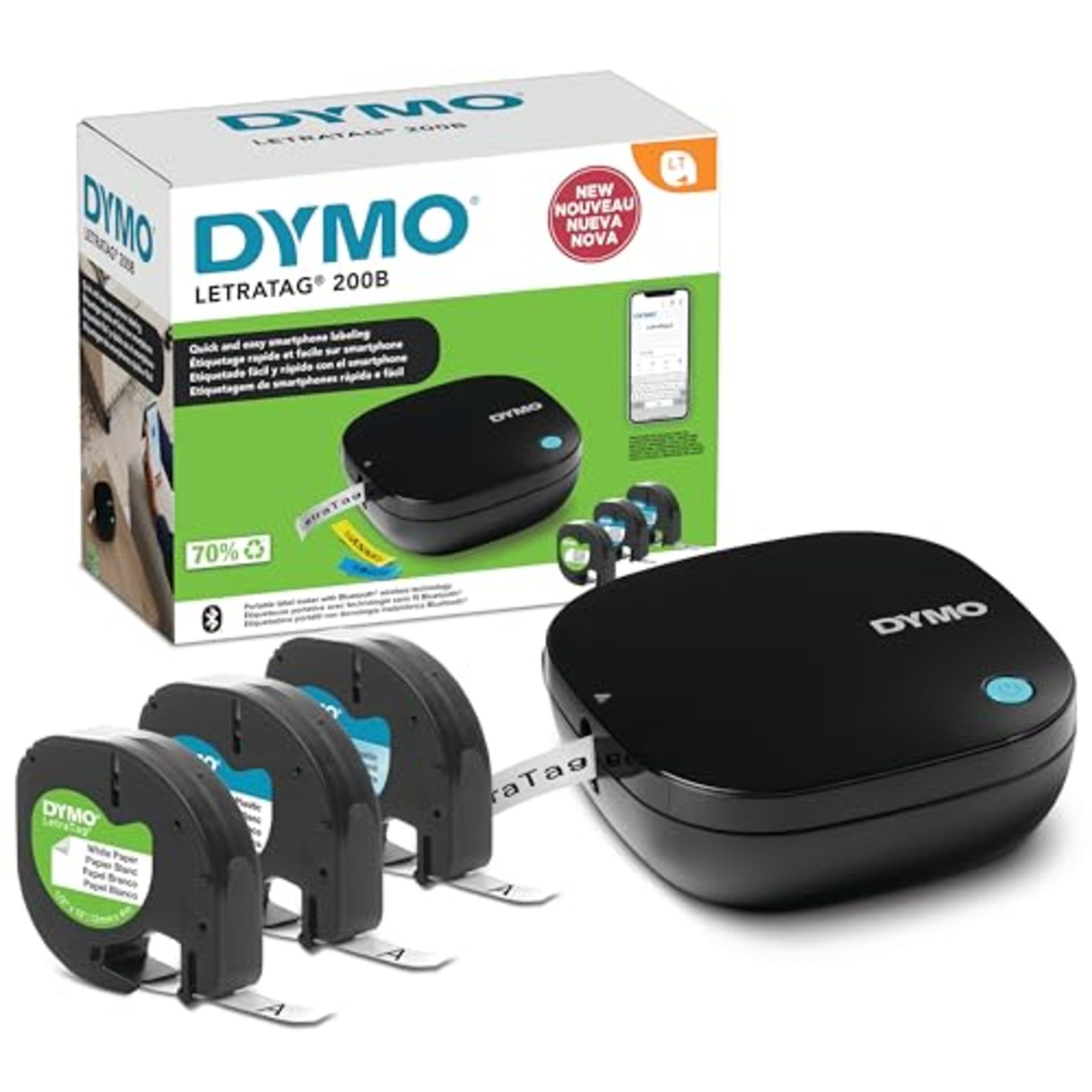 DYMO LetraTag 200B Bluetooth label maker - Compact label printer - Connects to iOS and