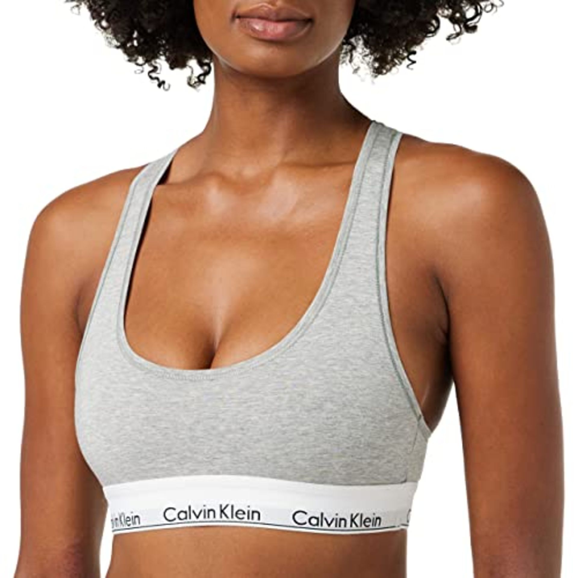 Calvin Klein Women's Bralette Bra without underwire with stretch, Grey (Grey Heather),
