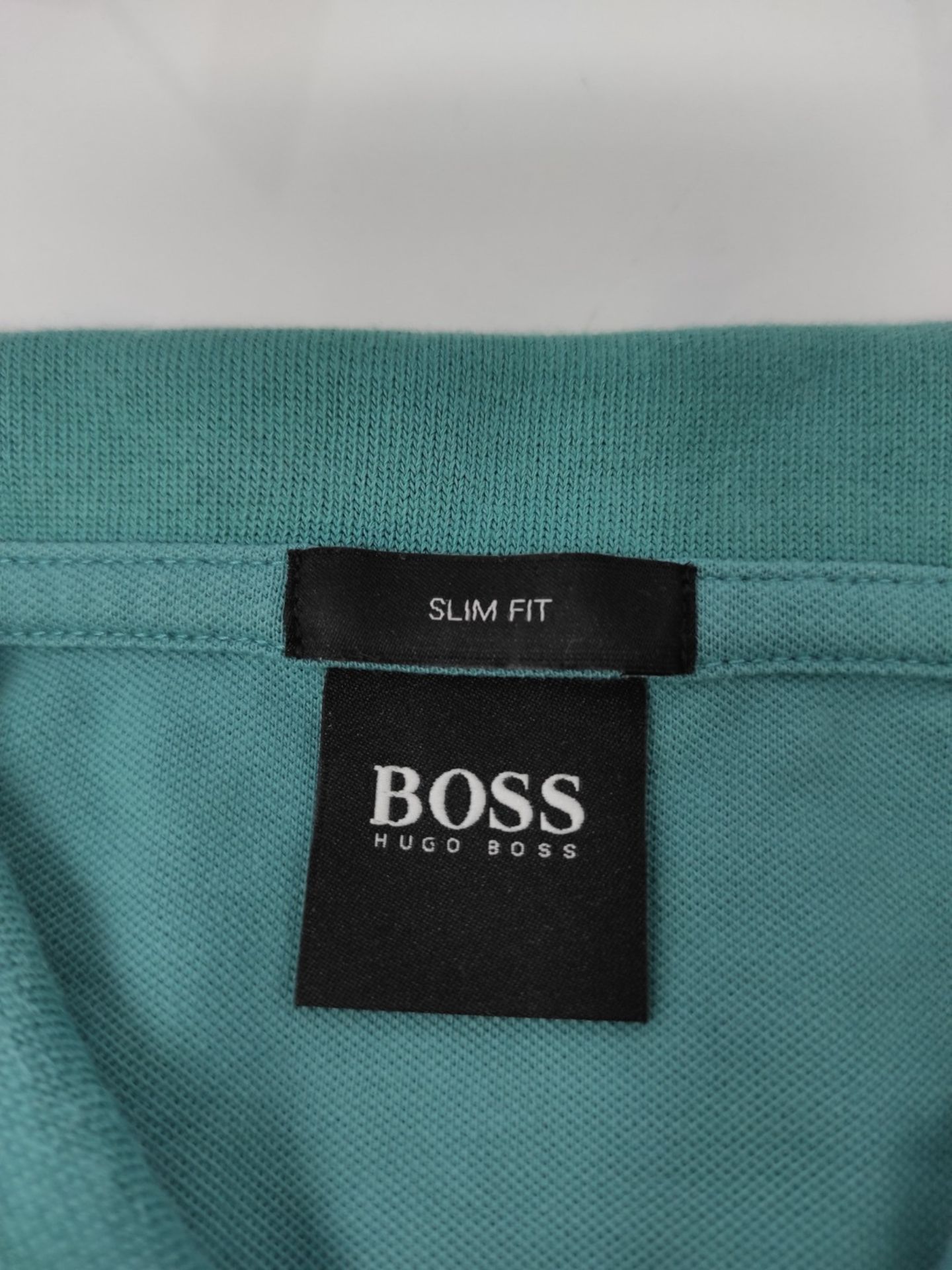 BOSS Men's Paul Curved 10196402 01 Polo Shirt, Turquoise/Aqua447, M - Image 3 of 3