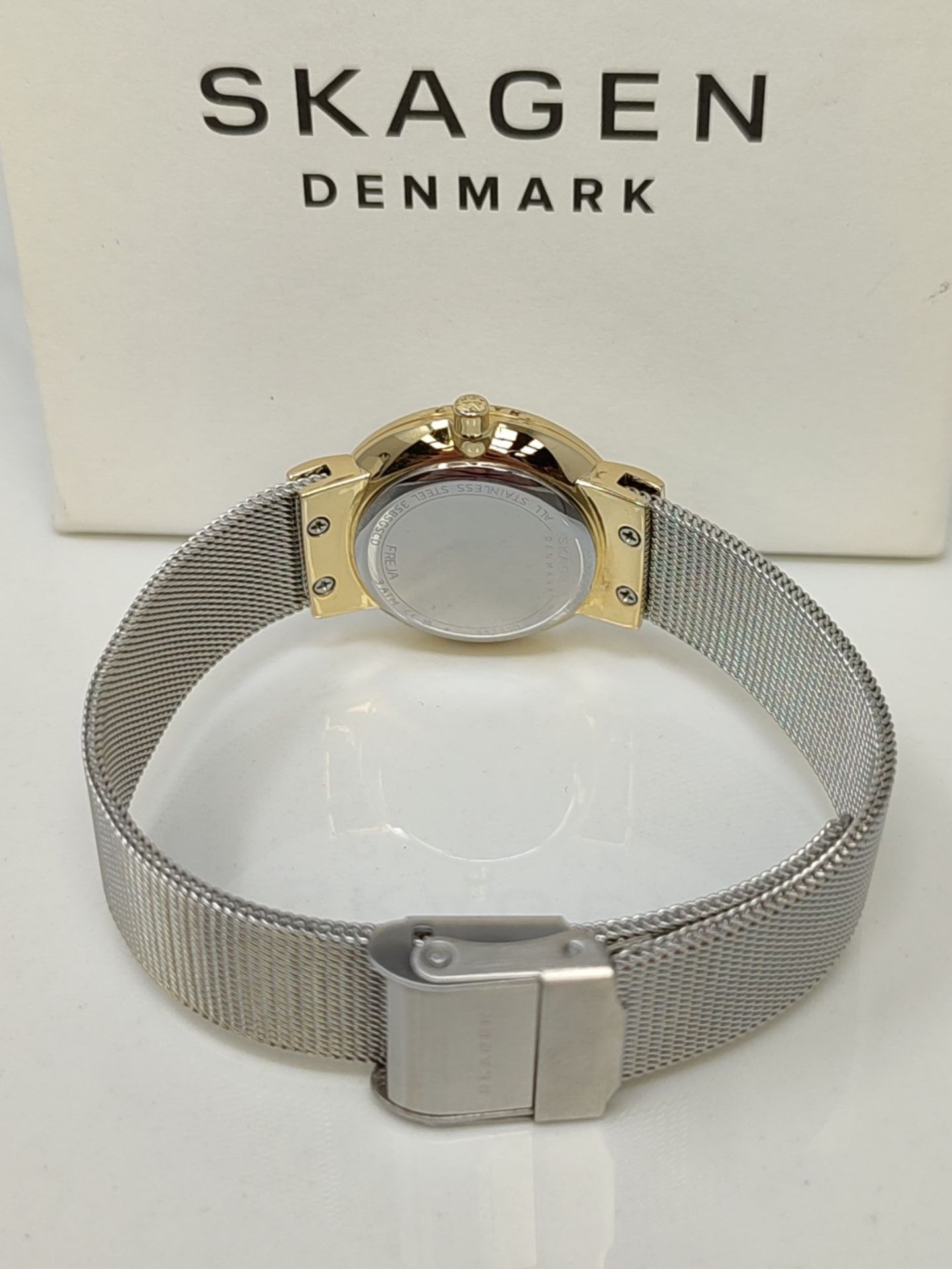 RRP £55.00 Skagen women's watch Freja Lille, two-hand movement, 26mm gold stainless steel case wi - Bild 3 aus 3