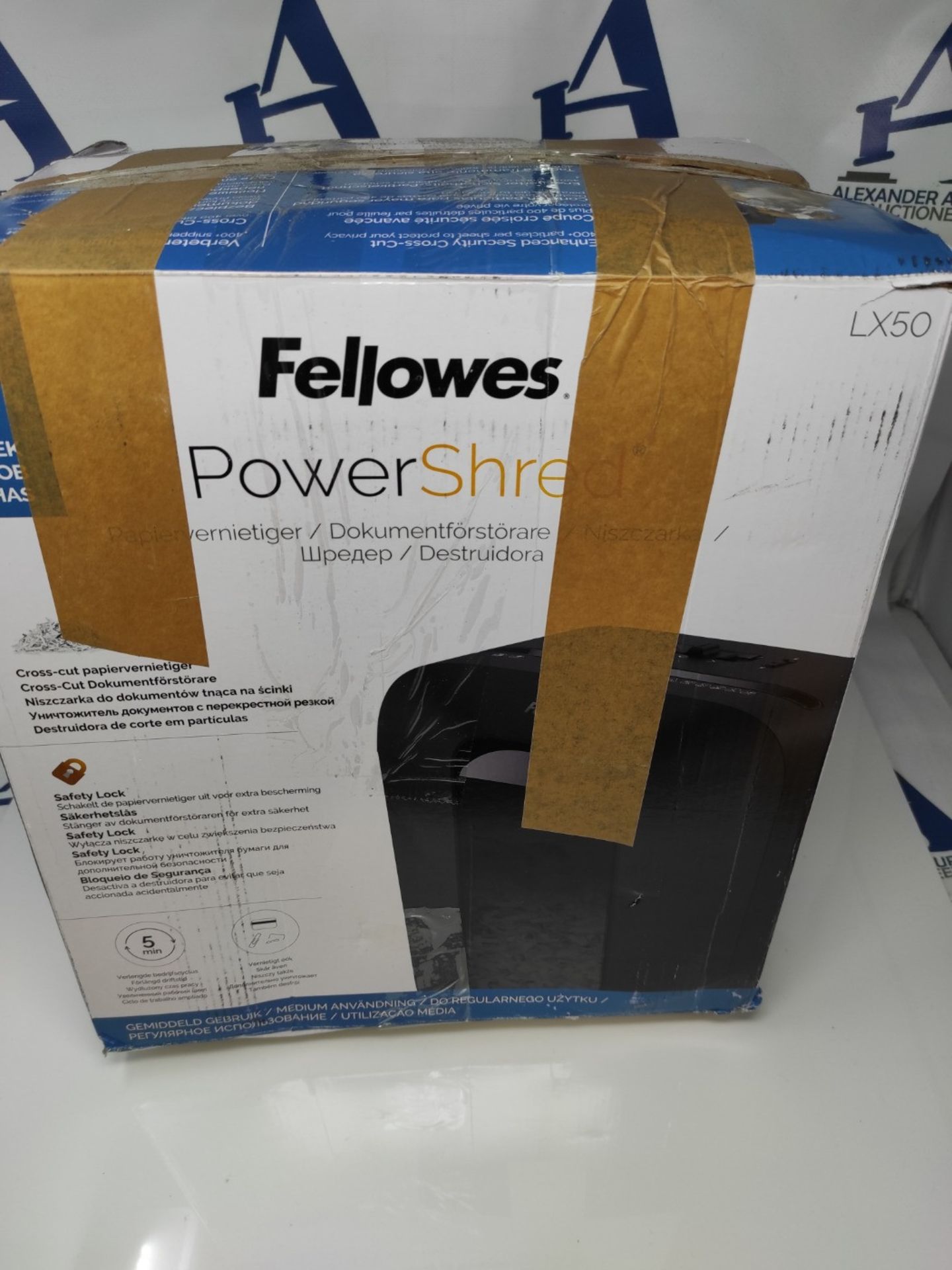 RRP £69.00 Fellowes Paper Shredder 9 Sheets (P4), Paper shredder with particle cut for home offic - Image 2 of 3