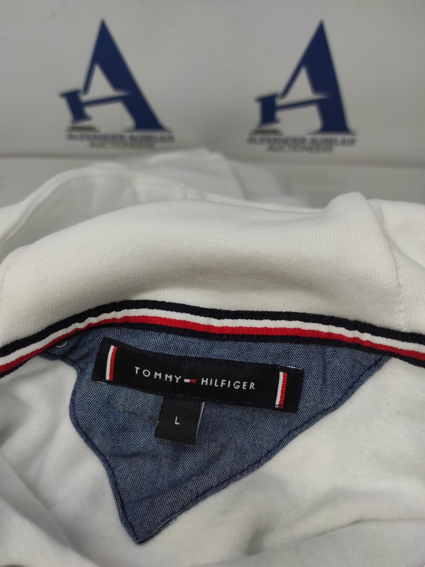 RRP £89.00 Tommy Hilfiger Men's Logo Hooded Sweatshirt, White - Image 3 of 3