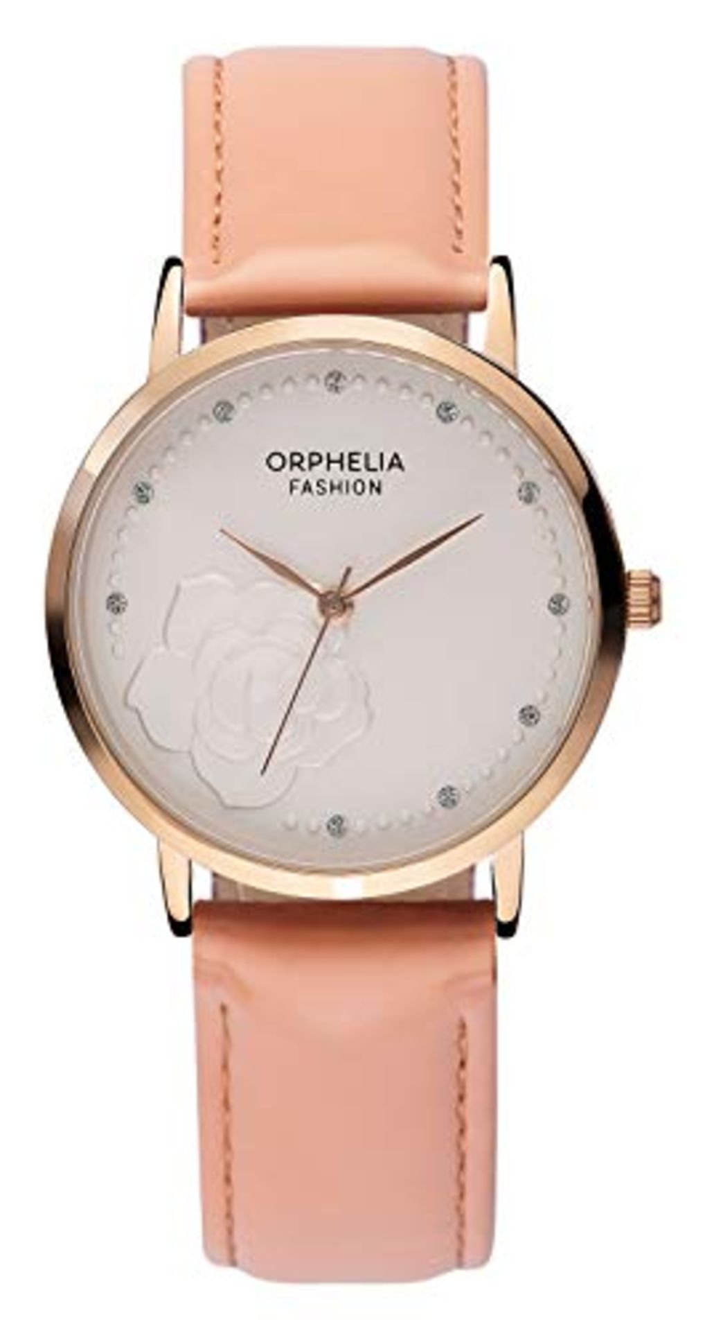 Orphelia Fashion Women's Analog Watch Petal Blossom with Leather Strap, Pink