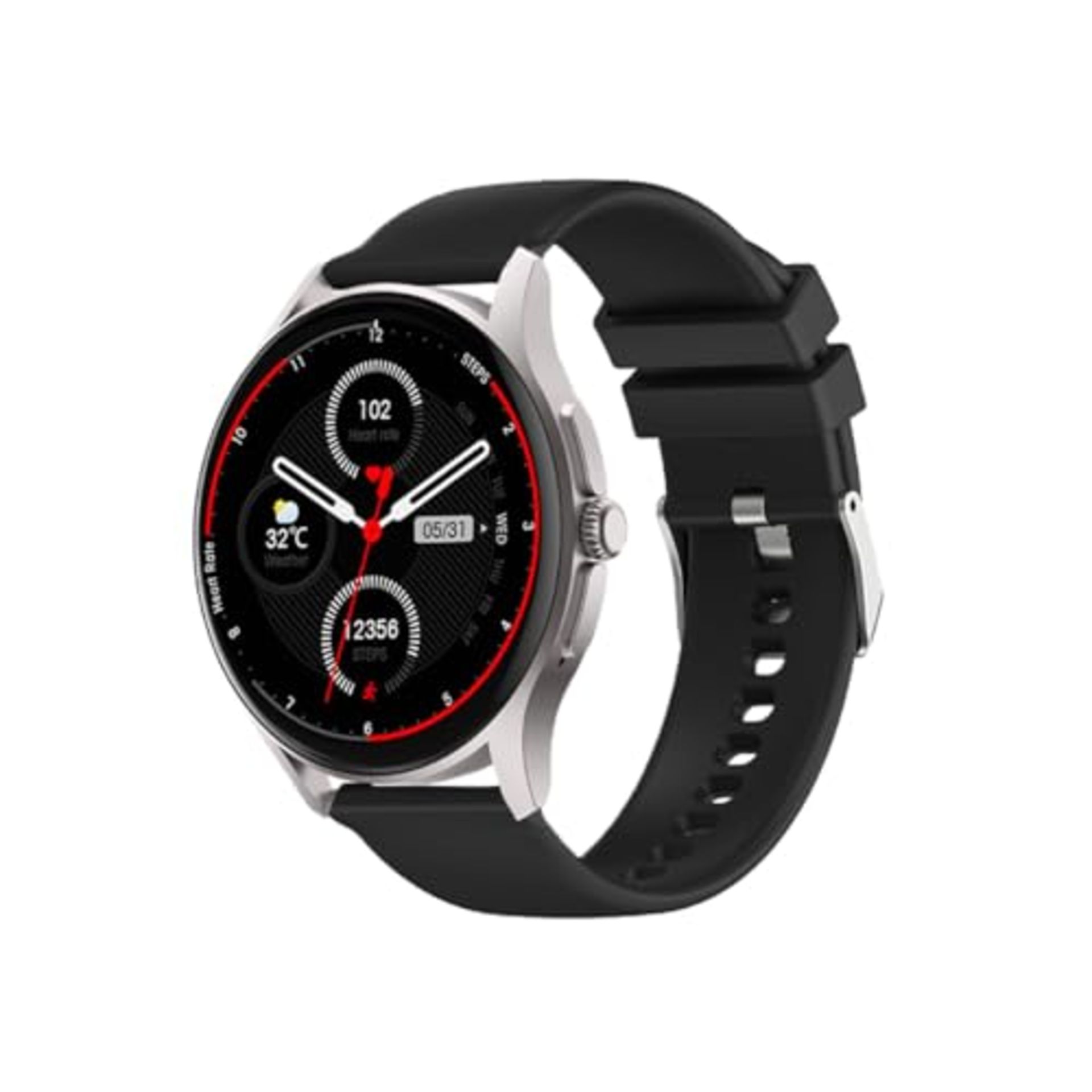 RRP £139.00 Knauermann Neo (2024) Silver Round - Health Watch Smartwatch - EKG + HRV Function - BT