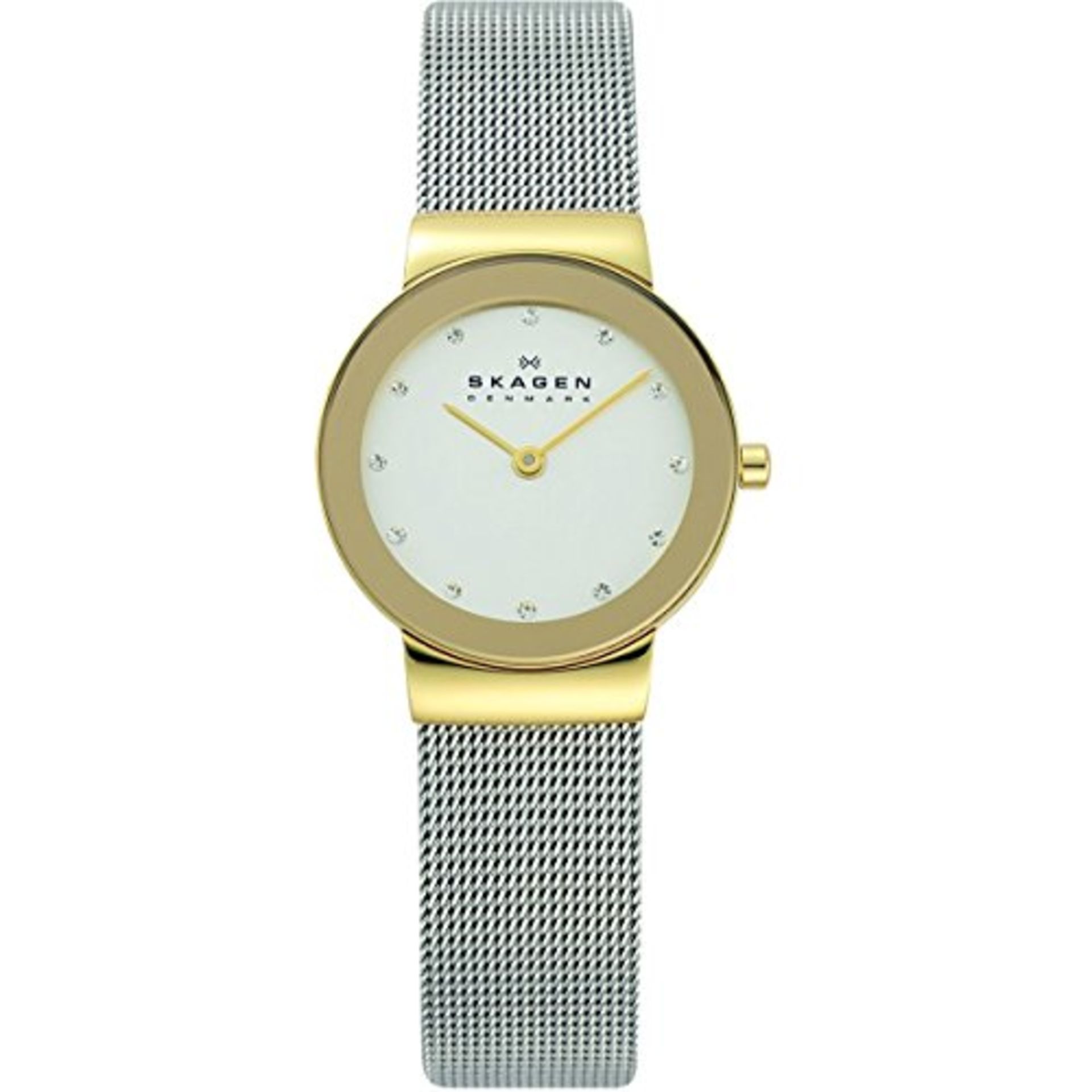 RRP £55.00 Skagen women's watch Freja Lille, two-hand movement, 26mm gold stainless steel case wi