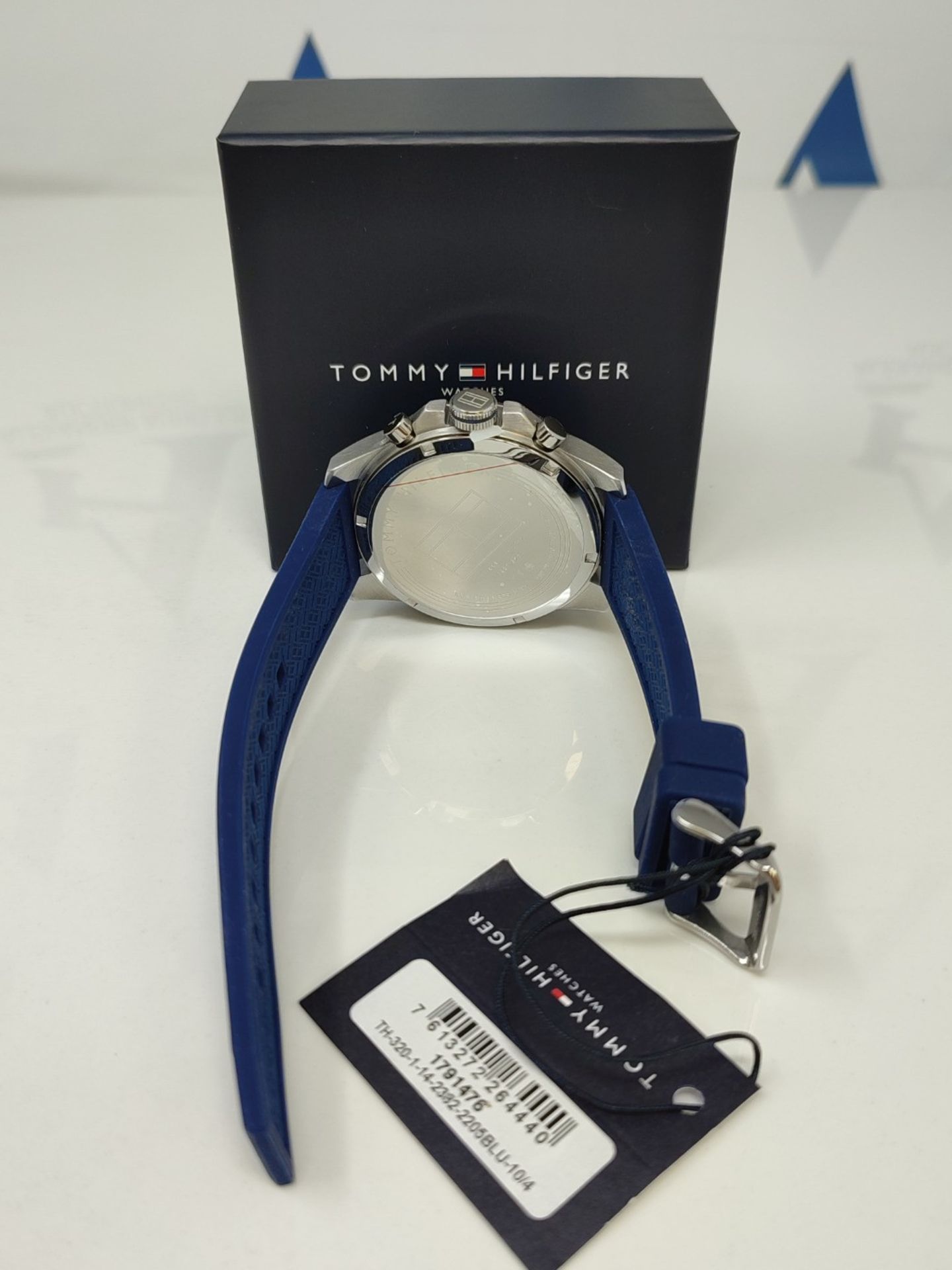 RRP £116.00 [CRACKED] Tommy Hilfiger Multi Dial Quartz Watch for Men with Navy Blue Silicone Strap - Image 3 of 3