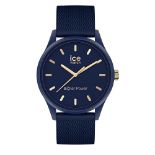 RRP £69.00 ICE-WATCH - Ice Solar Power Navy Gold Mesh - Blue Watch for Women with Silicone Bracel