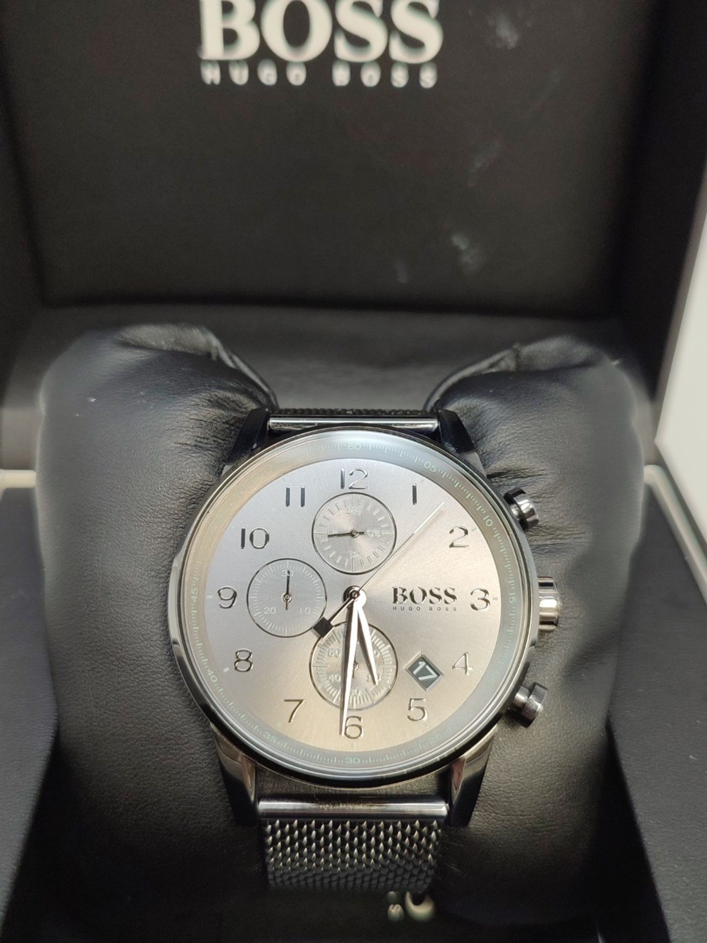 RRP £308.00 BOSS Quartz Chronograph Watch for Men with Gray Stainless Steel Milanese Bracelet - 15 - Bild 2 aus 3