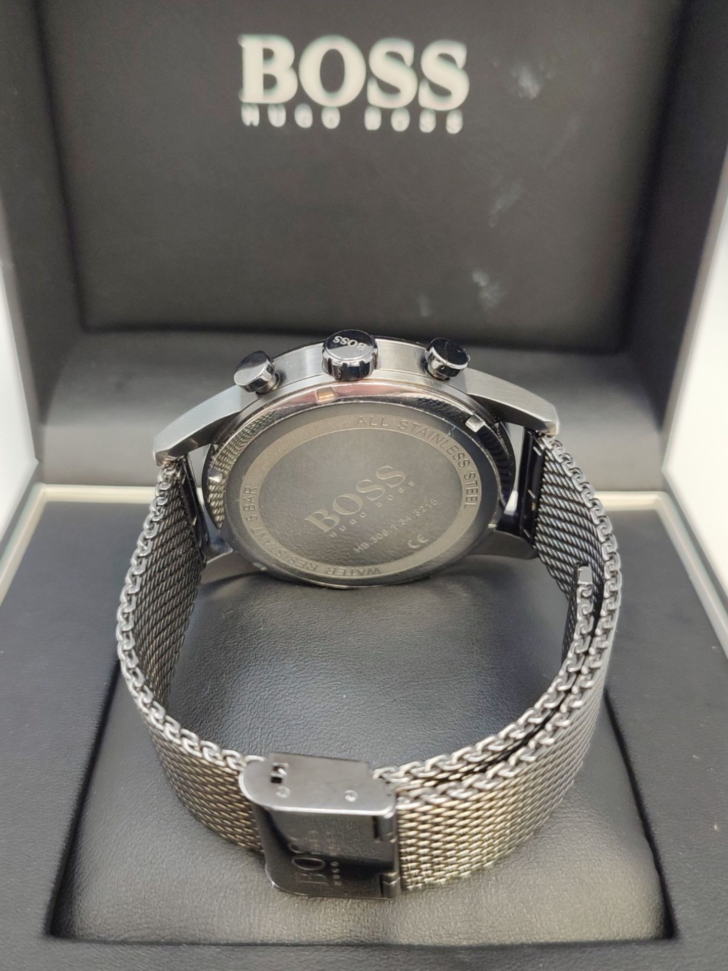 RRP £308.00 BOSS Quartz Chronograph Watch for Men with Gray Stainless Steel Milanese Bracelet - 15 - Bild 3 aus 3