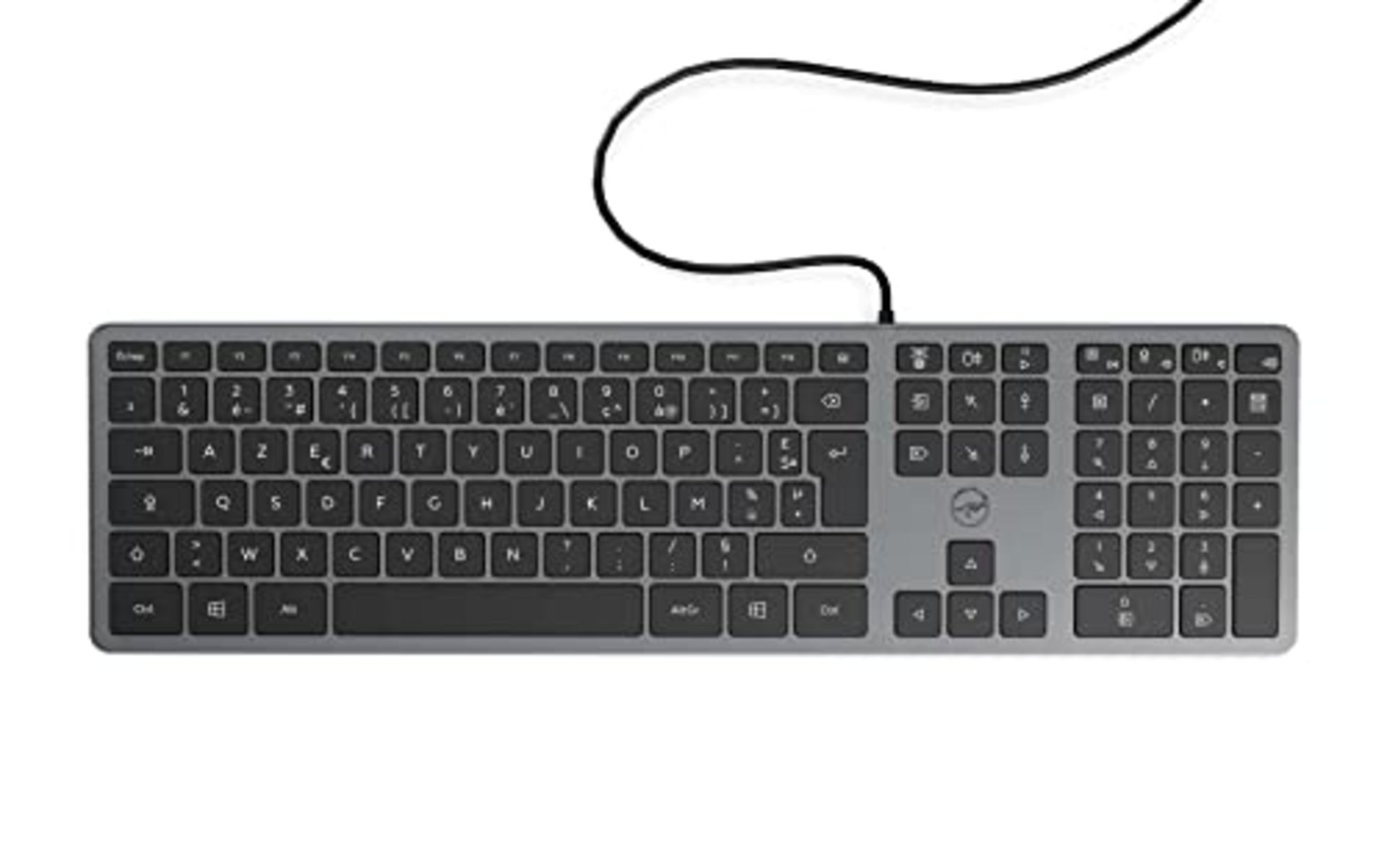 Mobility Lab - Ultra Slim Wired PC Keyboard - Space Grey - USB Connection - French AZE