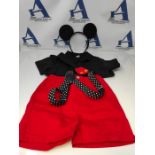 Cake Smash Baby Boy Customizable Mickey Mouse Cosplay Costume Tie Shirt + Y-Back Suspe